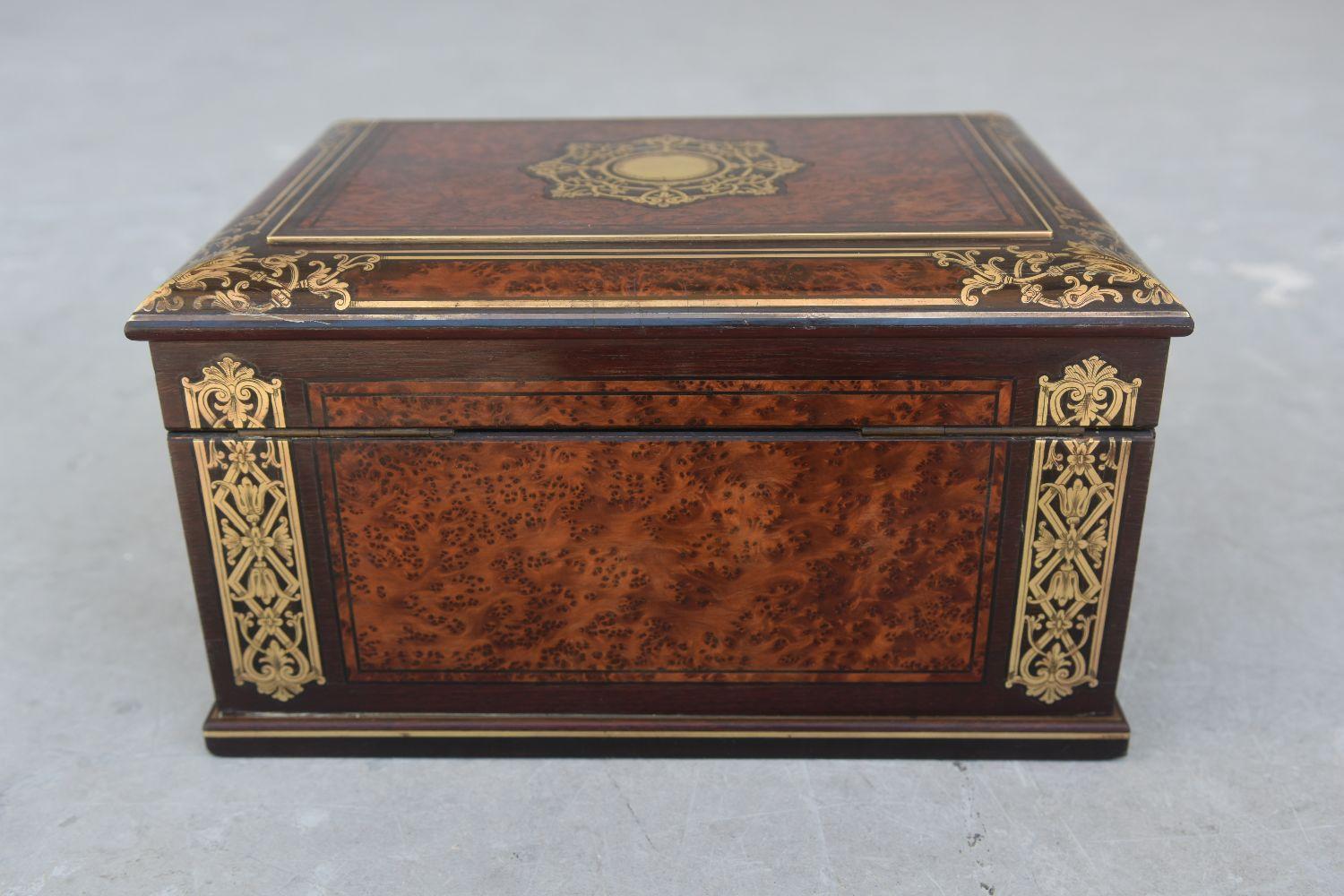 Cigar Box Gilded Bronze Tahan Napoleon III Boulle Marquetry In Excellent Condition In Marseille, FR