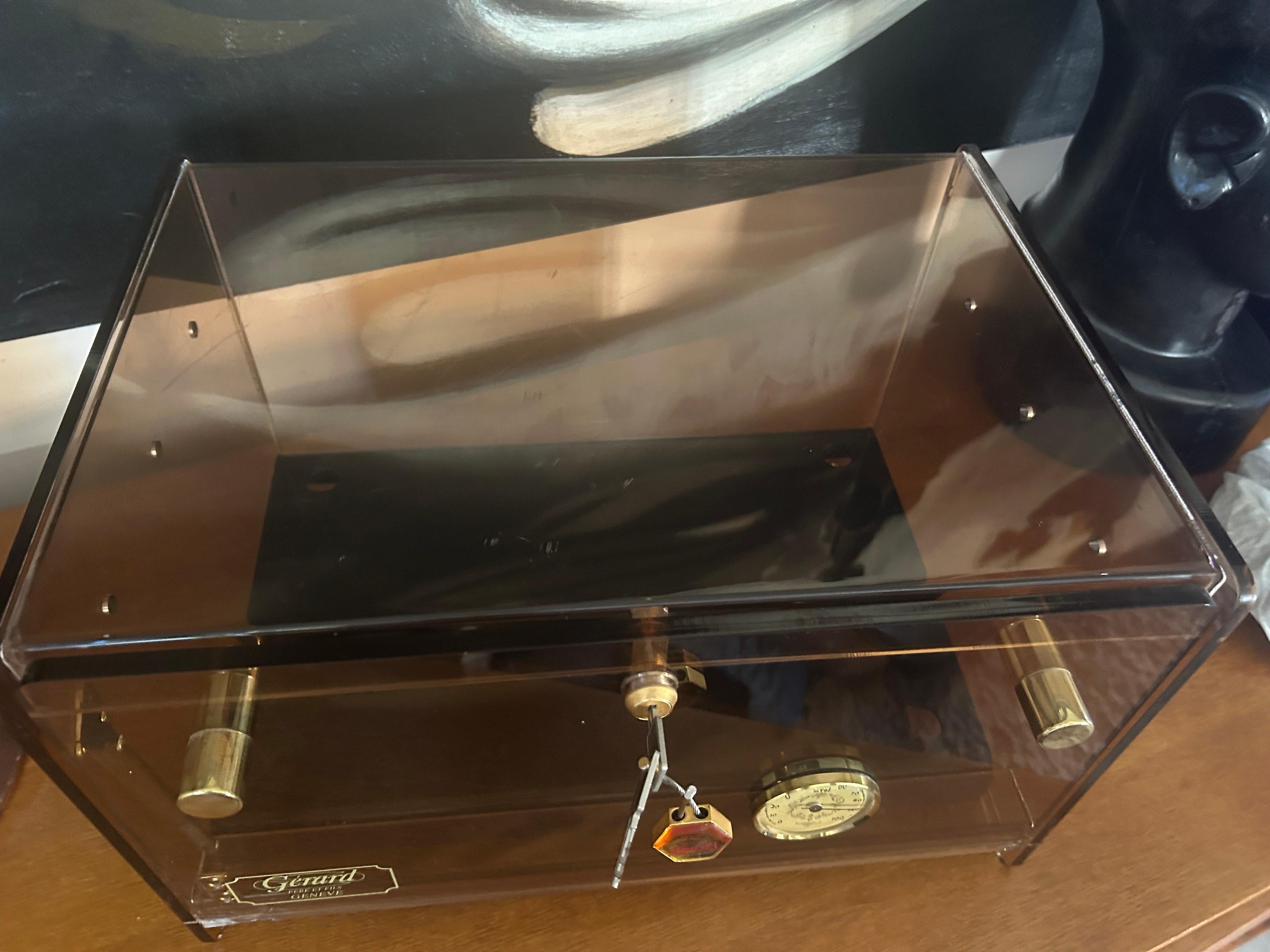 Late 20th Century Cigar Box Humidor Plexi Maison Gérard and Son l, 1980 For Sale