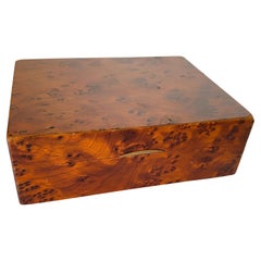 Cigar Box in Burled Wood, Brown Color, France, 20th Century