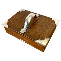 Cigar Box in Oakwood and Solid Silver by Mappin & Webb, London, 1913