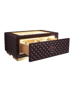 Cigar Box in Padded Leather Electrocromic Glass