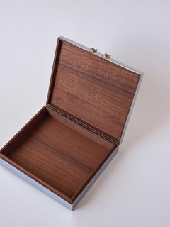 Cigar Box Silver-Plated, Brass and Leather, France 1970s