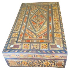 Cigar Box with Arab Geometrical Patterns, Egypt 1970, in Wood