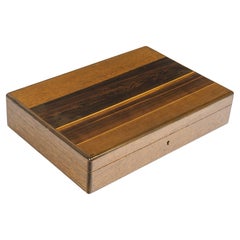 Cigar Case, Veneered Wood, 20th Century.