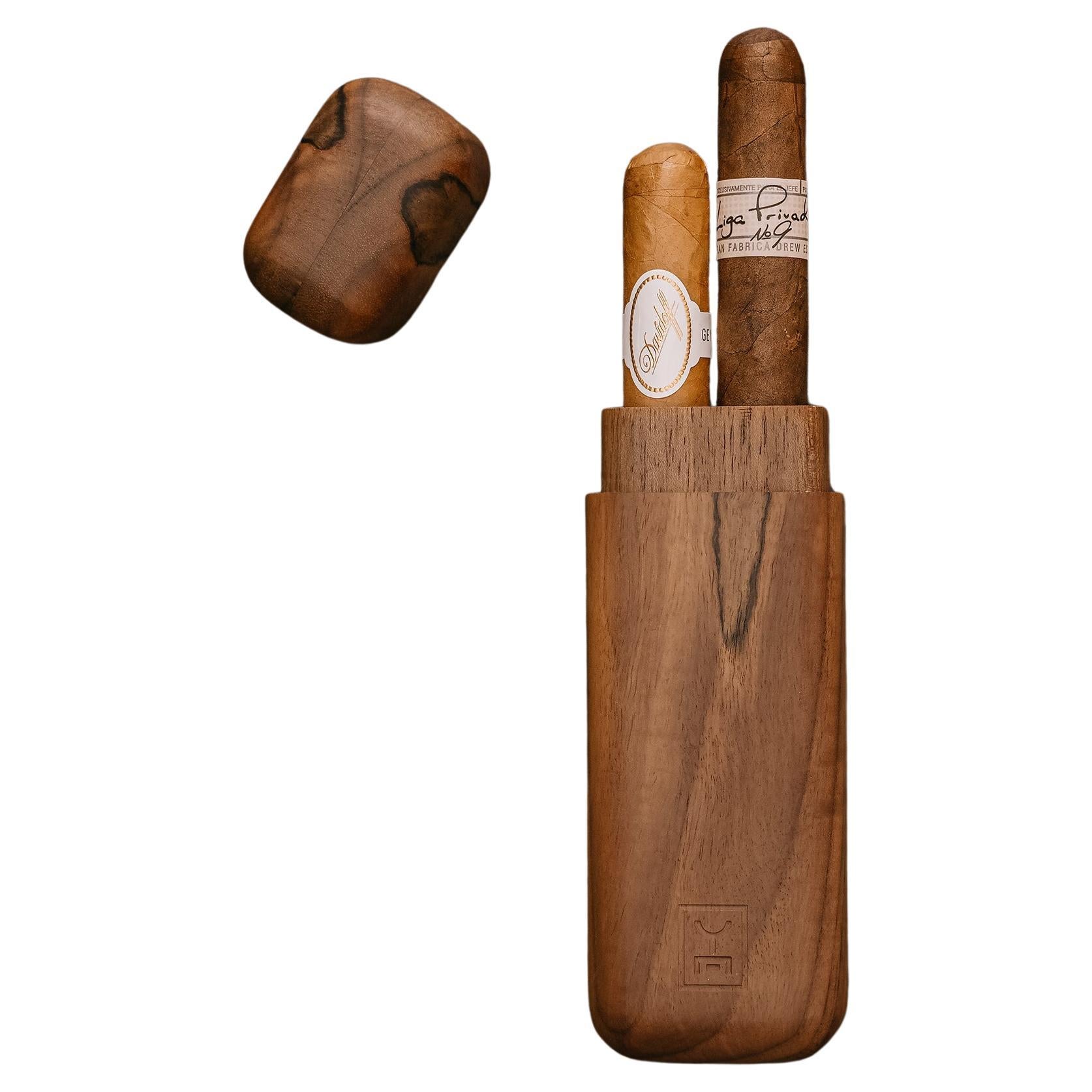 Cigar case, wooden cigar case, travel cigar case For Sale