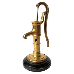 Antique Cigar Cutter in the Shape of a Pitcher Pump, Brass, Early 20th Century