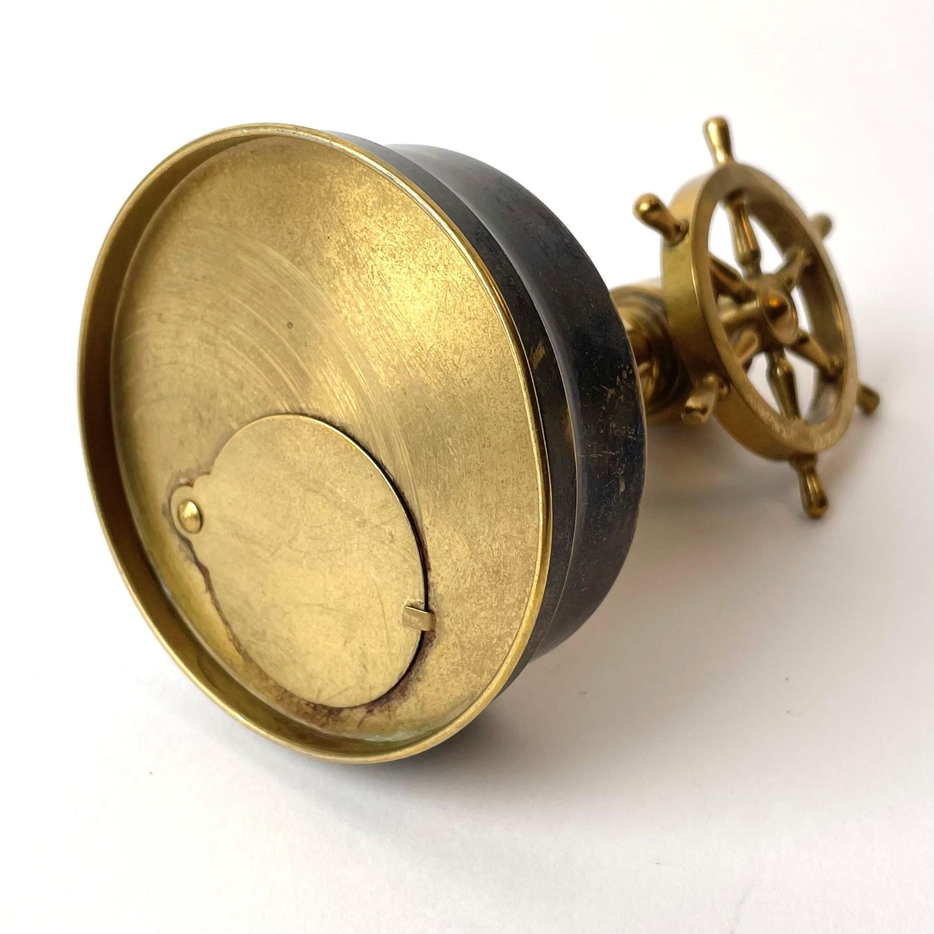 Brass Cigar Cutter in the Shape of a Ships Wheel, Early 20th Century For Sale