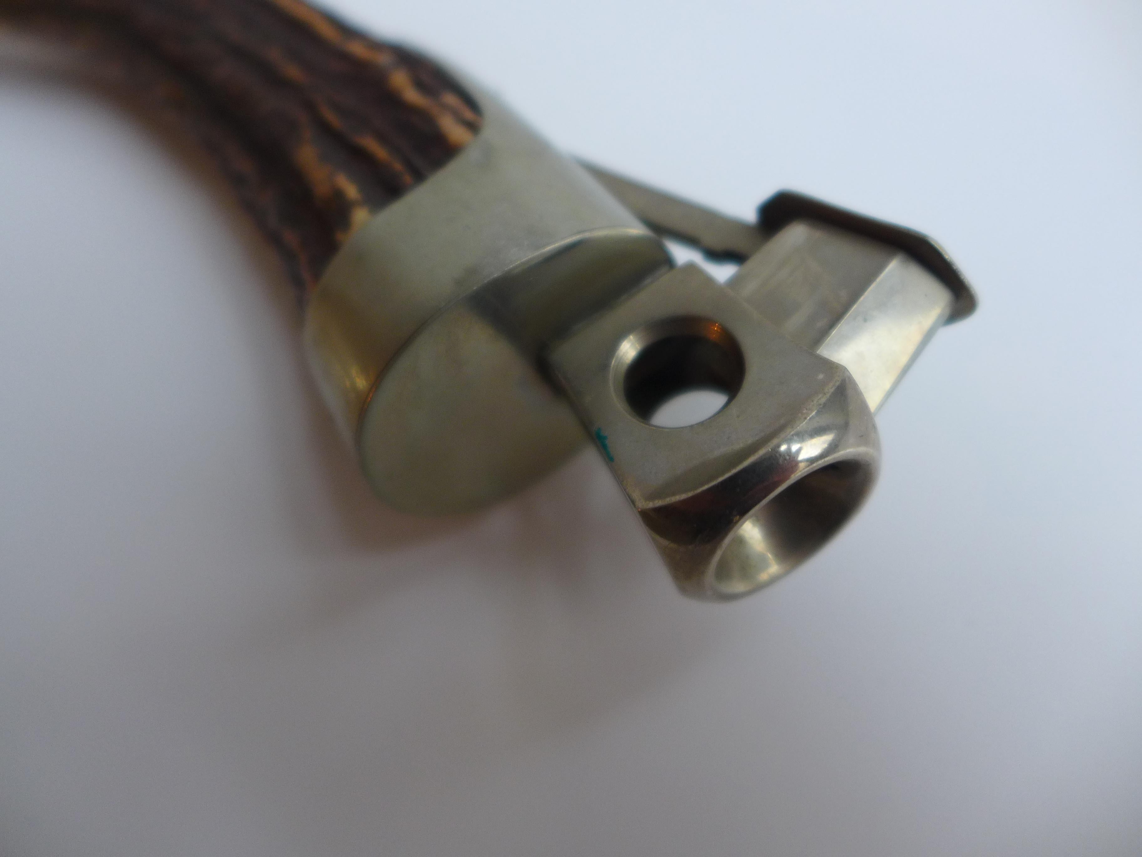 Rustique Coupe-cigare en bois de cerf Pfeilring de Solingen en vente