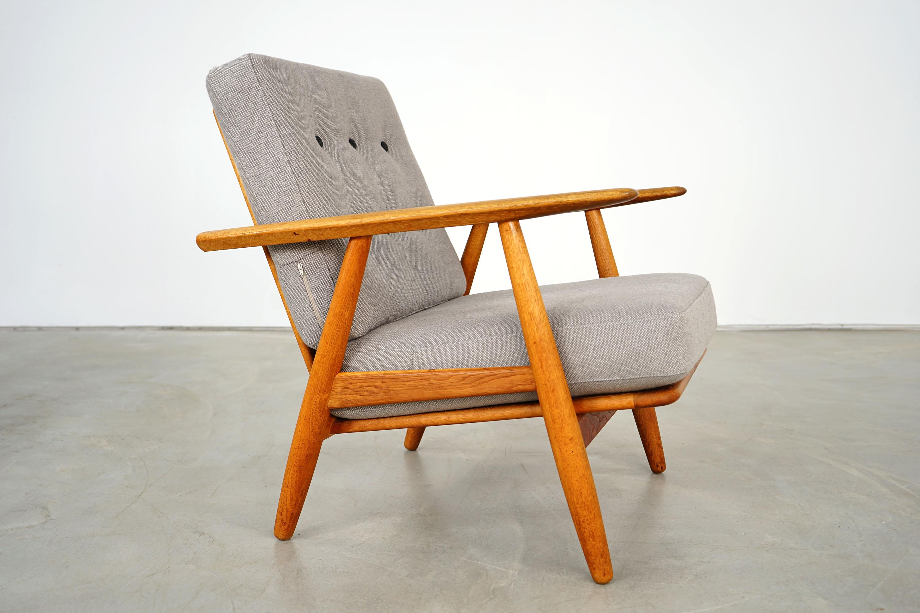 Scandinavian Modern Cigar Easy Chair Ge240 by Hans J. Wegner for GETAMA, 1950s