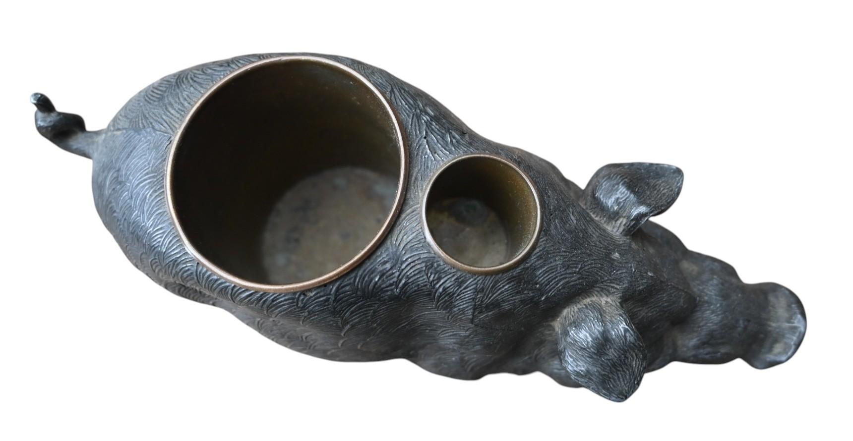 Cast Cigar Holder In The Representation Of A Pig, early 20th century For Sale