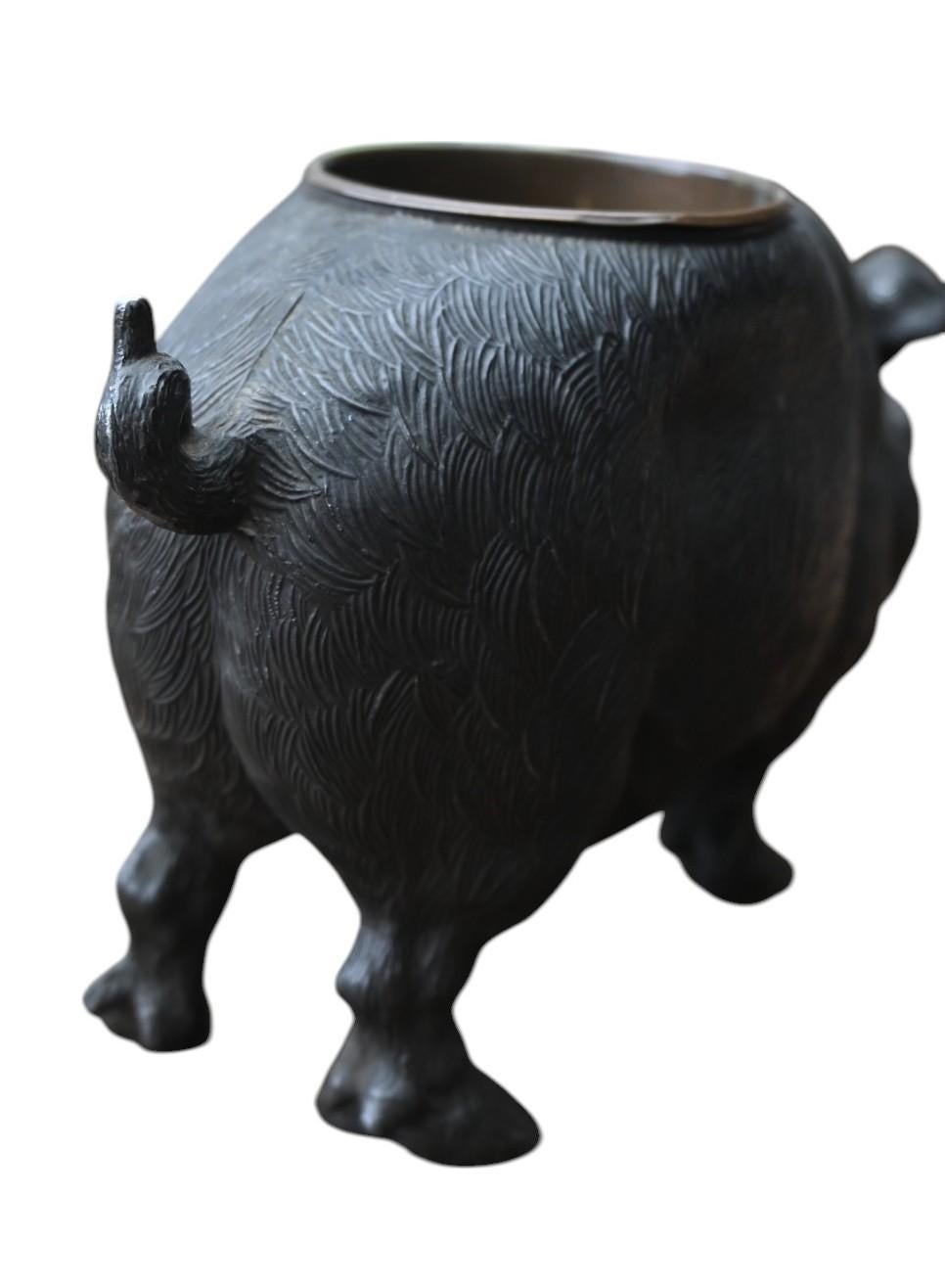 Zinc Cigar Holder In The Representation Of A Pig, early 20th century For Sale