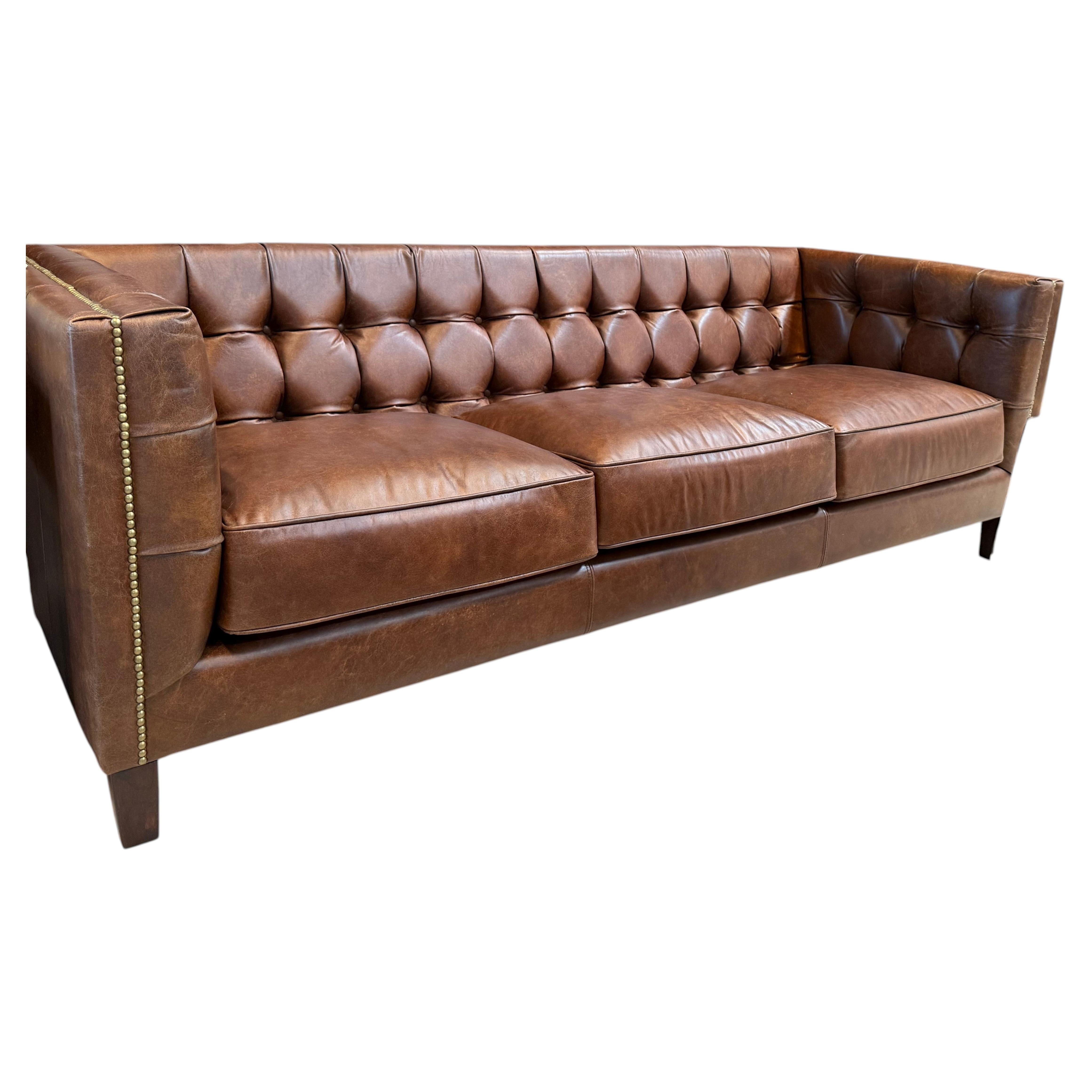 Cigar Leather Sofa For Sale