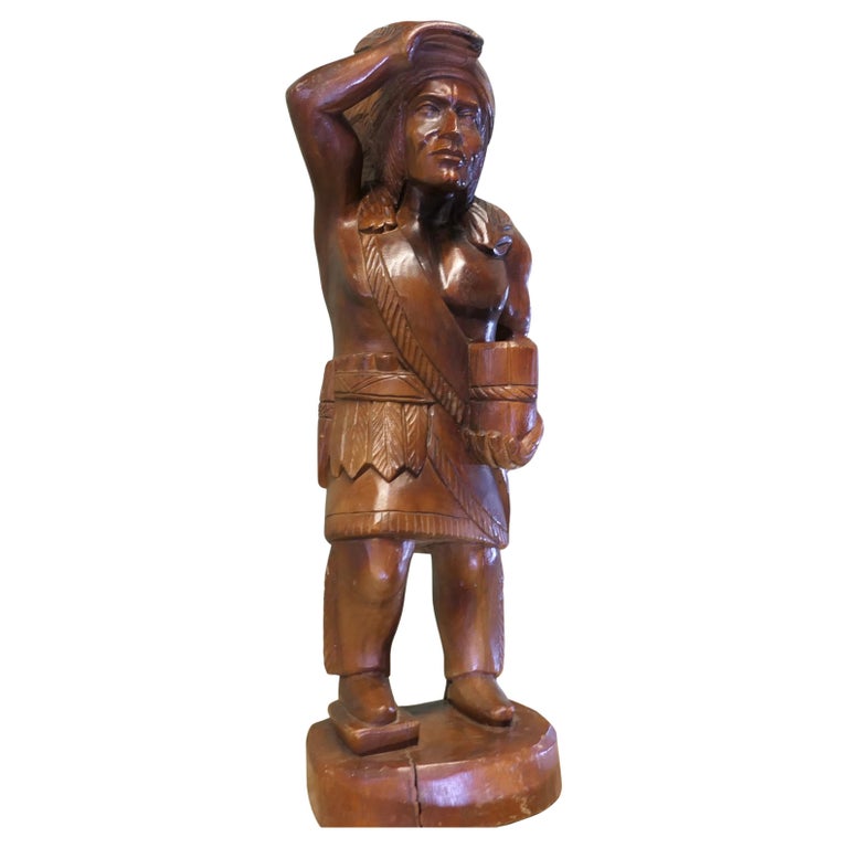Cigar or Tobacco Shop Trade Sign, Carving of an Indian Chief For Sale at  1stDibs