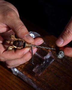 Cigar Piercer with Scarab and Pharaohs Bronze & Silver Collectible Tool