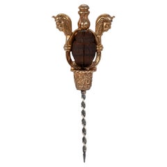 Cigar Piercer with Scarab and Pharaohs Bronze & Silver Collectible Tool