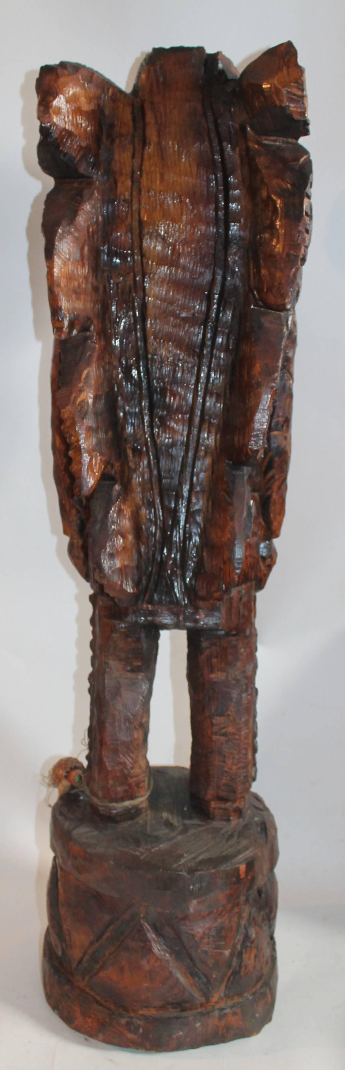 Hand-Carved Cigar Store Indian Great Old Surface