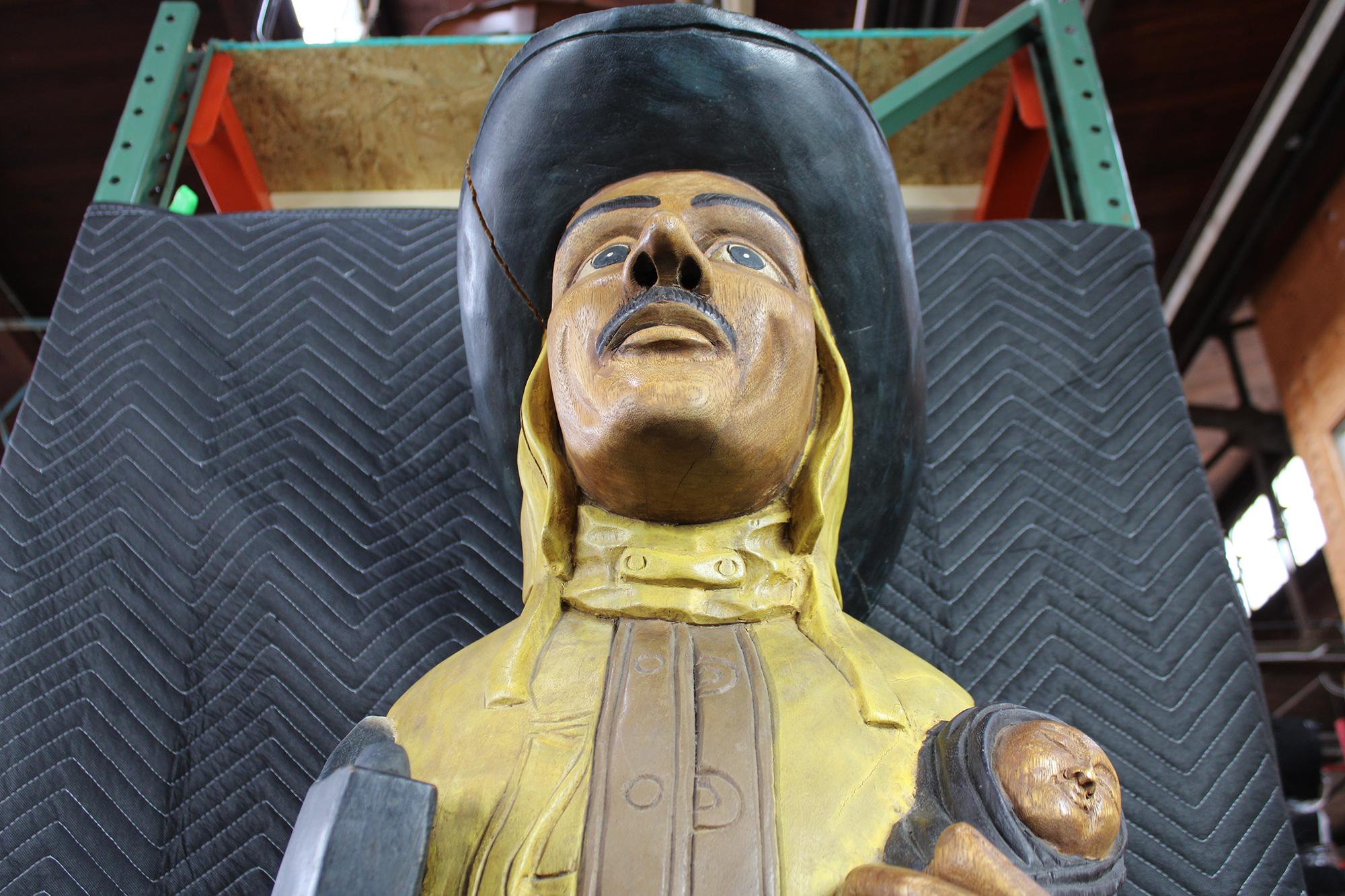 Cigar Store Life-Size Carved Fireman Figure Firefighter Sculpture Statue 5