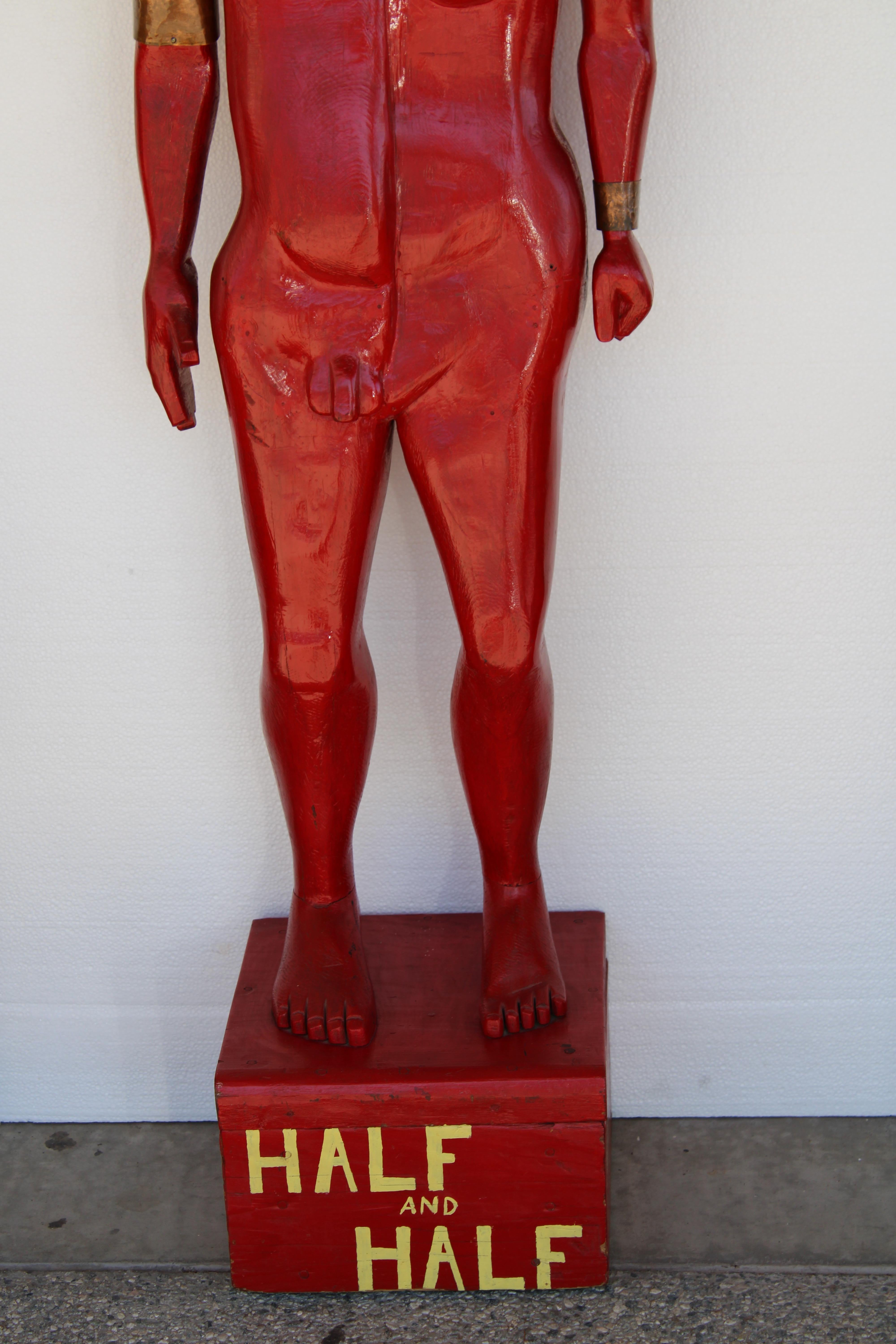 Folk Art Cigar Store Statue, Half and Half Pipe Mixture For Sale