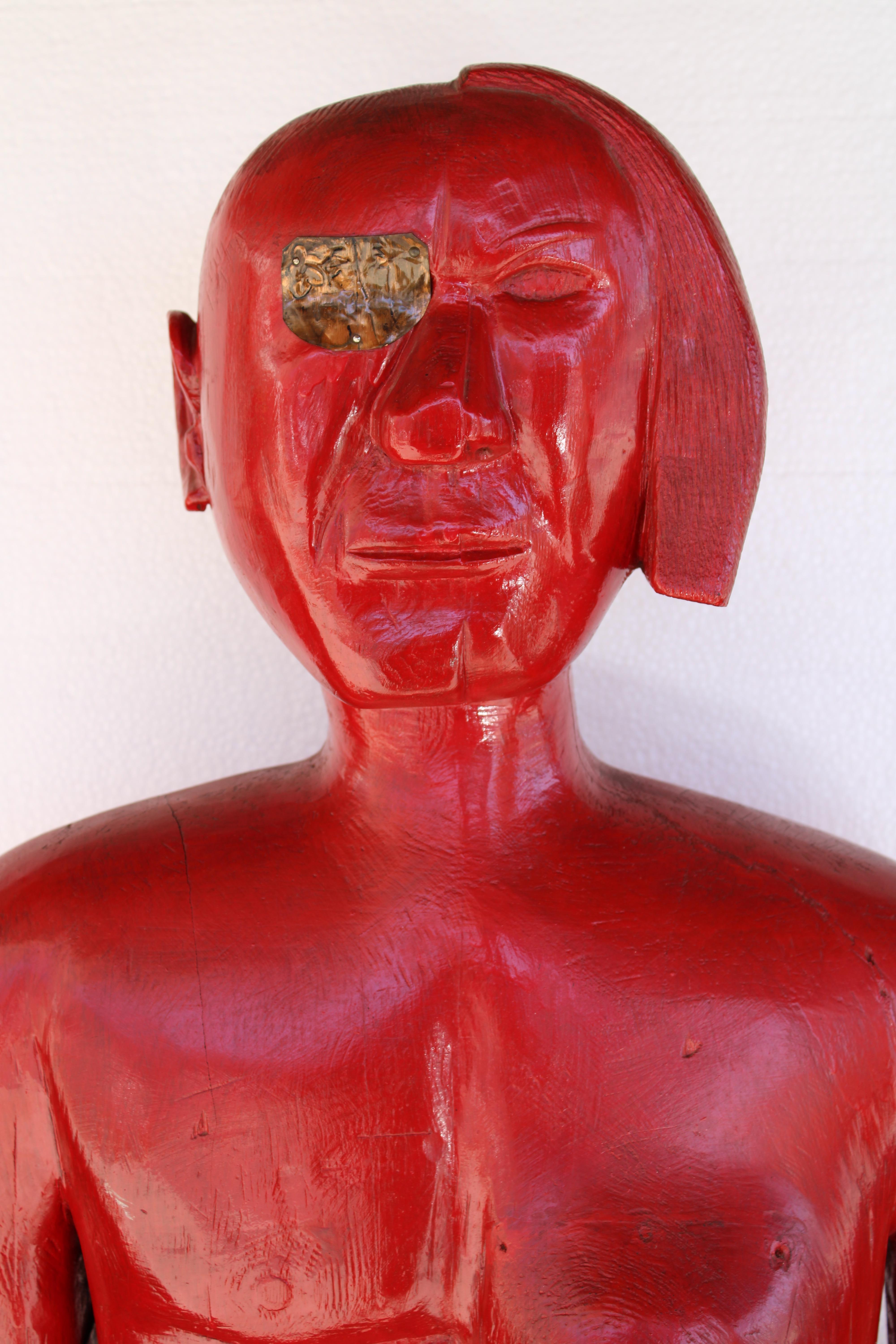 Zigarrenständer-Statue, halb- und halber Pfeifen-Mischgemälde im Zustand „Gut“ im Angebot in Palm Springs, CA