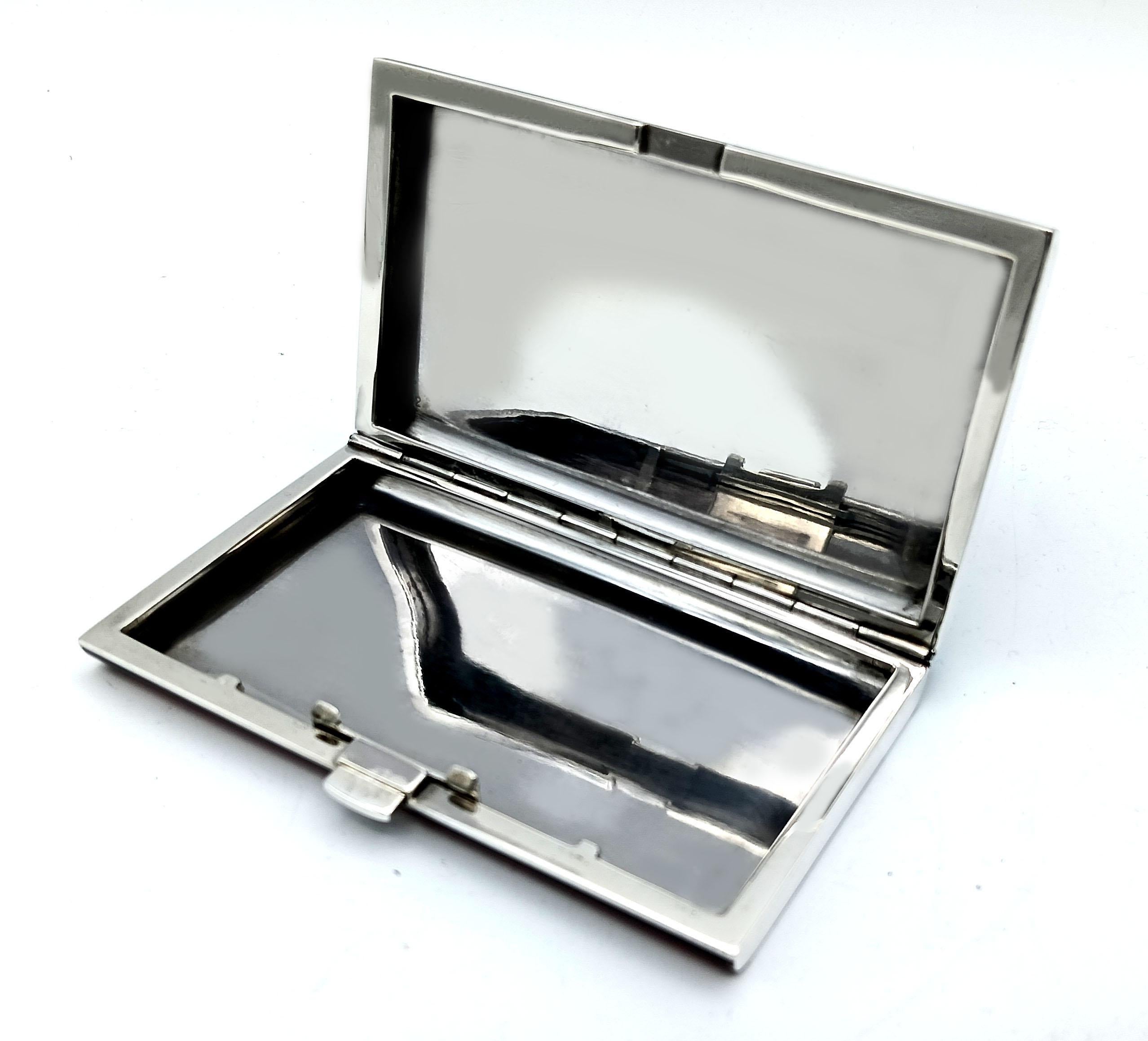 Cigarette Case black and red lines Art Deco style Salimbeni For Sale 4
