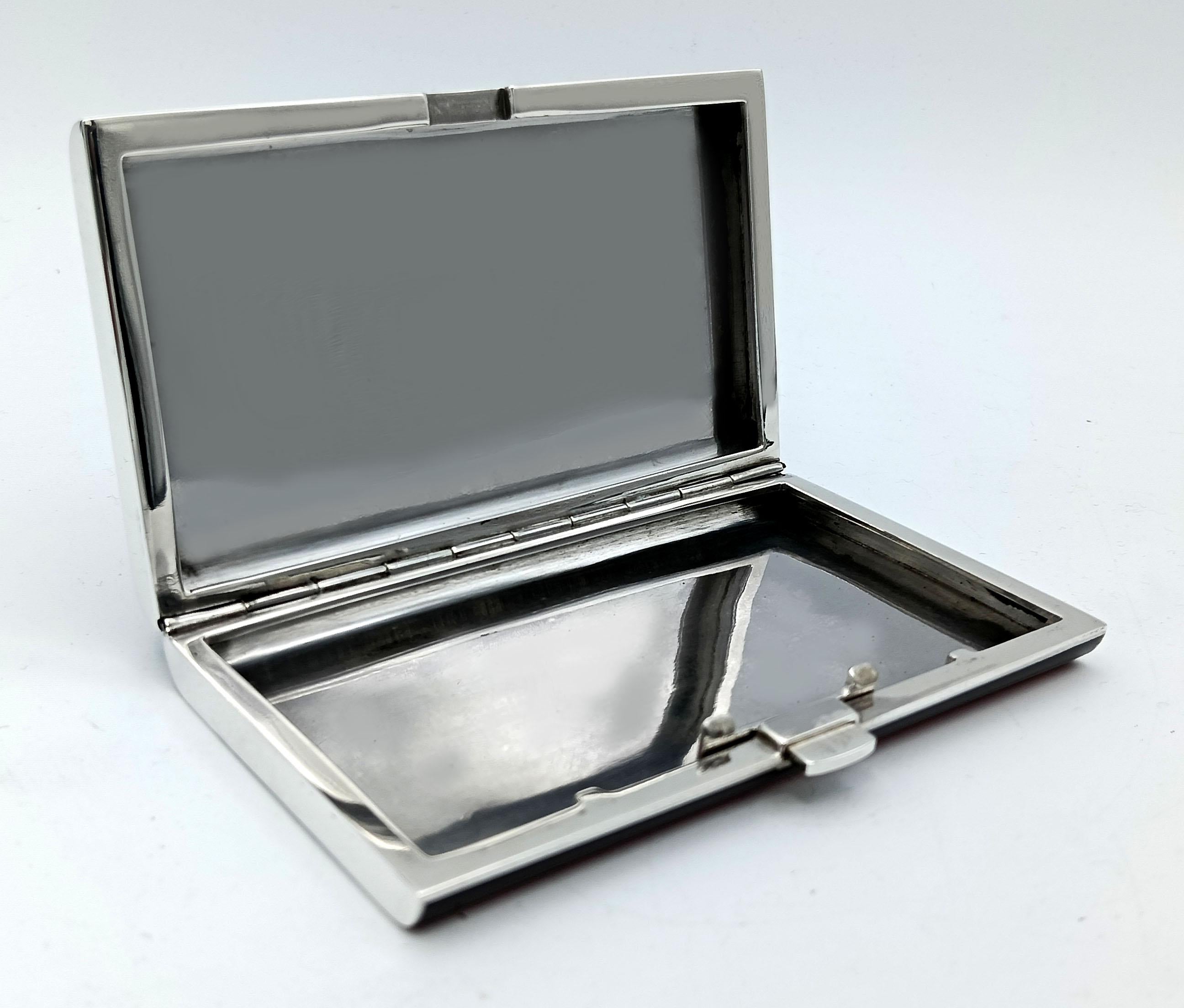 Cigarette Case black and red lines Art Deco style Salimbeni For Sale 6
