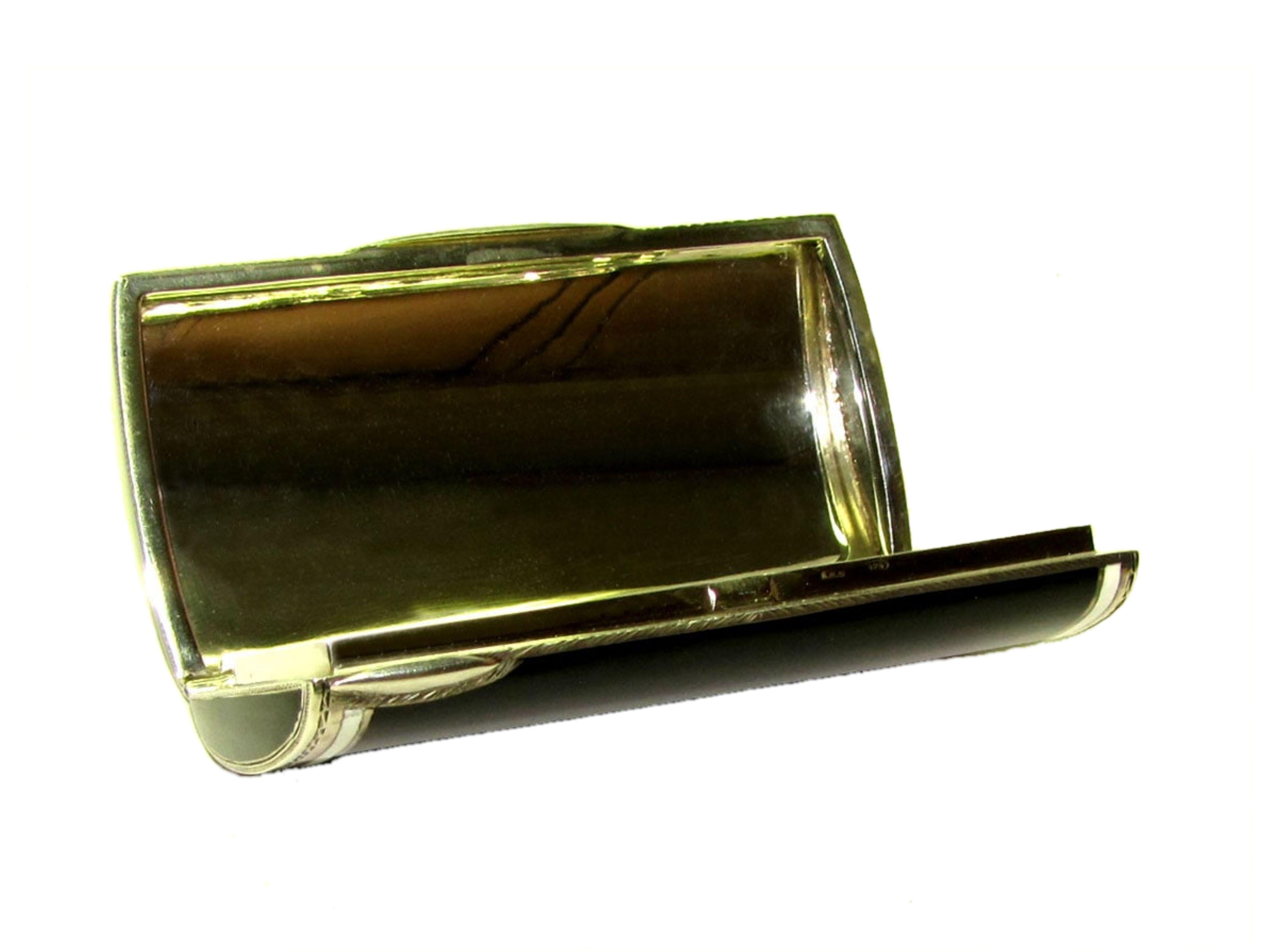 Pitillera Blanca y Negra Estilo Art Decó Esmalte de Fuego Salimbeni Italiano en venta