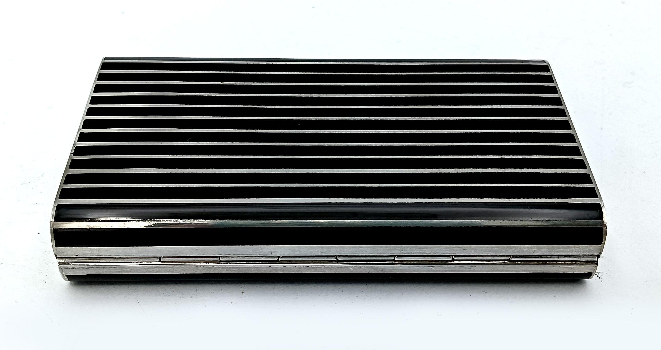 Cigarette Case black lines Art Deco style Salimbeni en venta 2