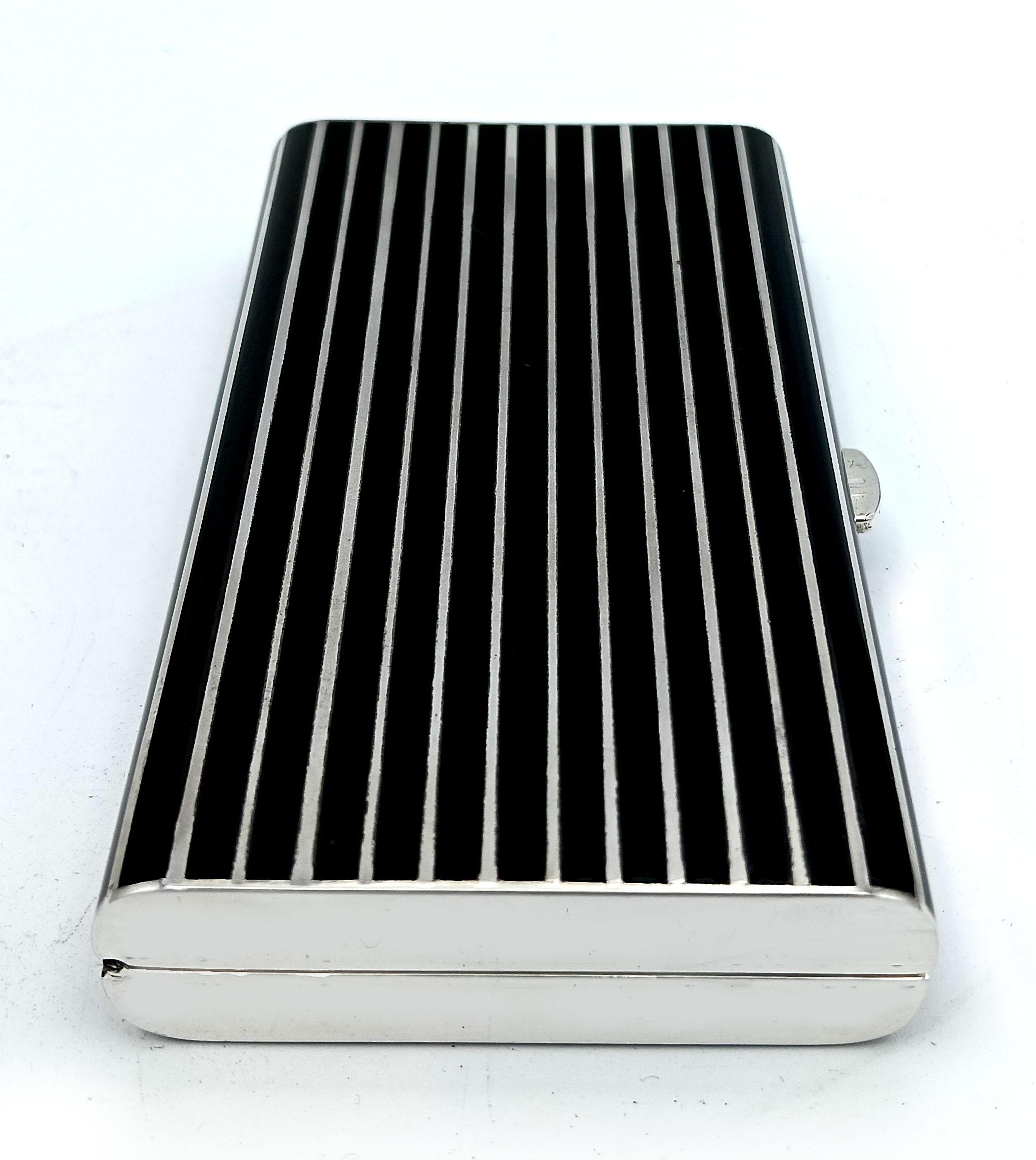 Cigarette Case black lines Art Deco style Salimbeni en venta 3