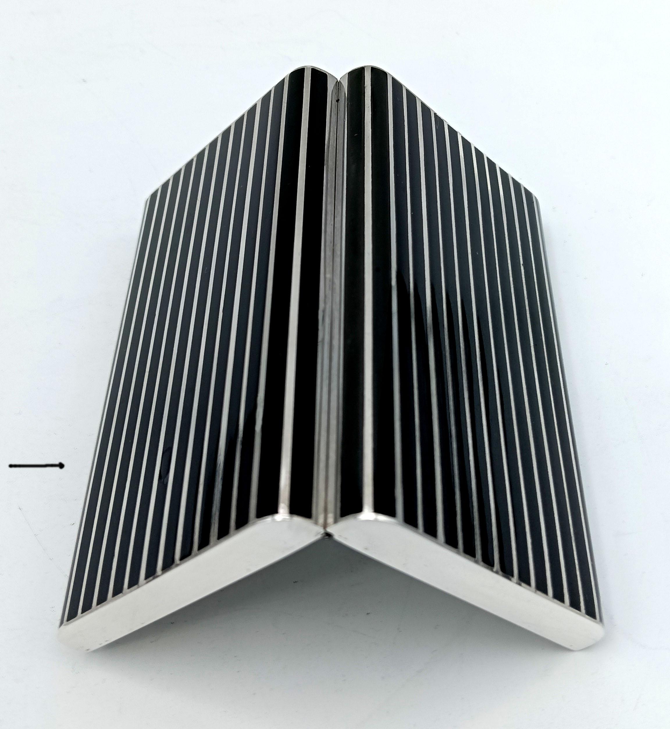 Cigarette Case black lines Art Deco style Salimbeni en venta 4