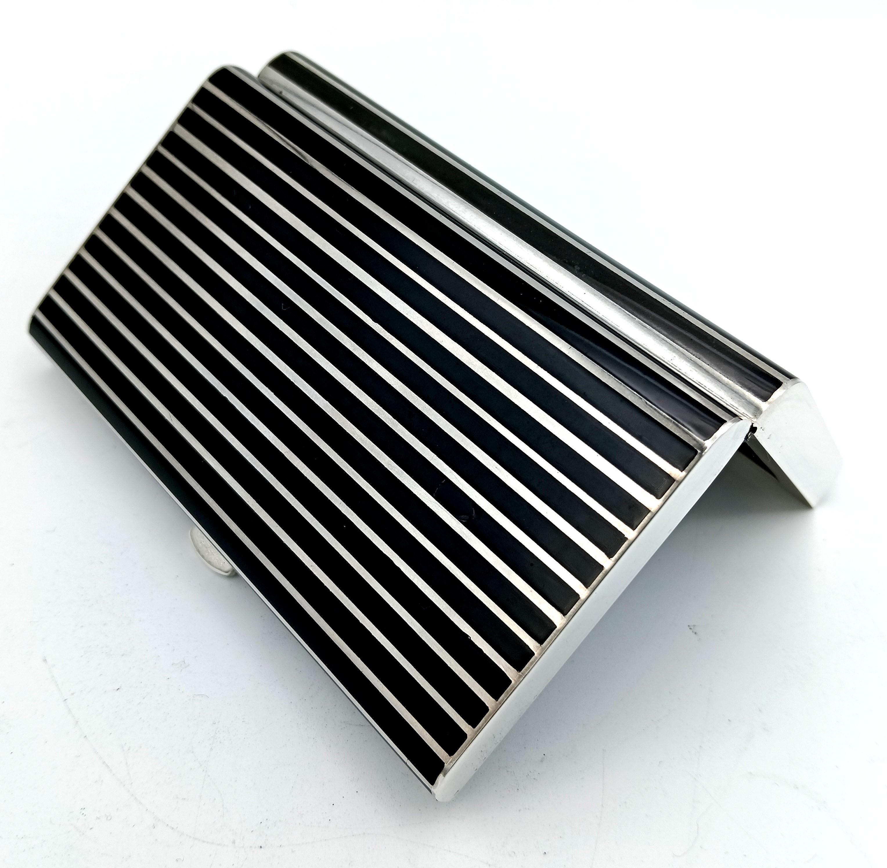 Cigarette Case black lines Art Deco style Salimbeni en venta 5