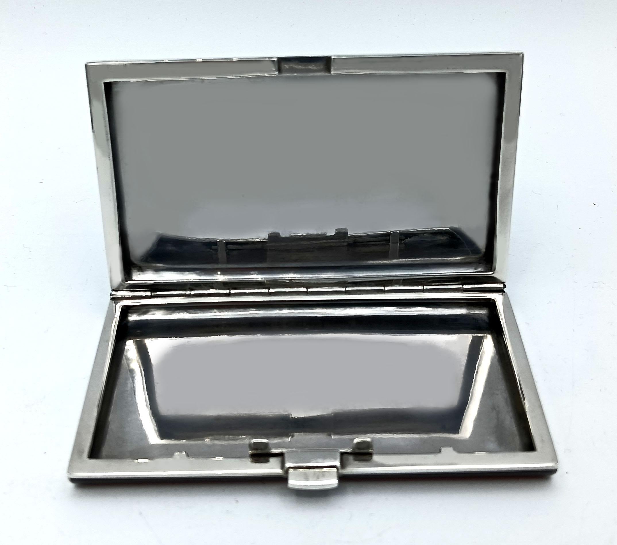 Cigarette Case black lines Art Deco style Salimbeni finales del siglo XX en venta