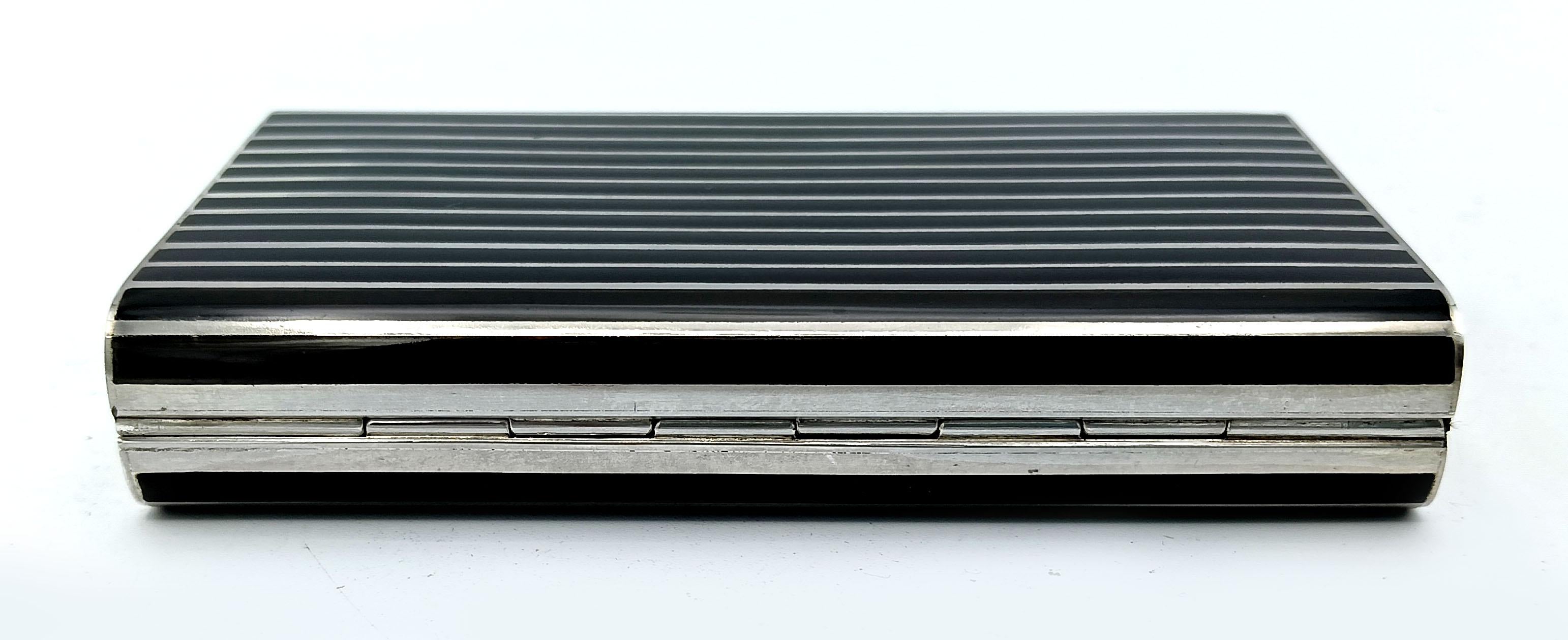 Cigarette Case black lines Art Deco style Salimbeni en venta 1