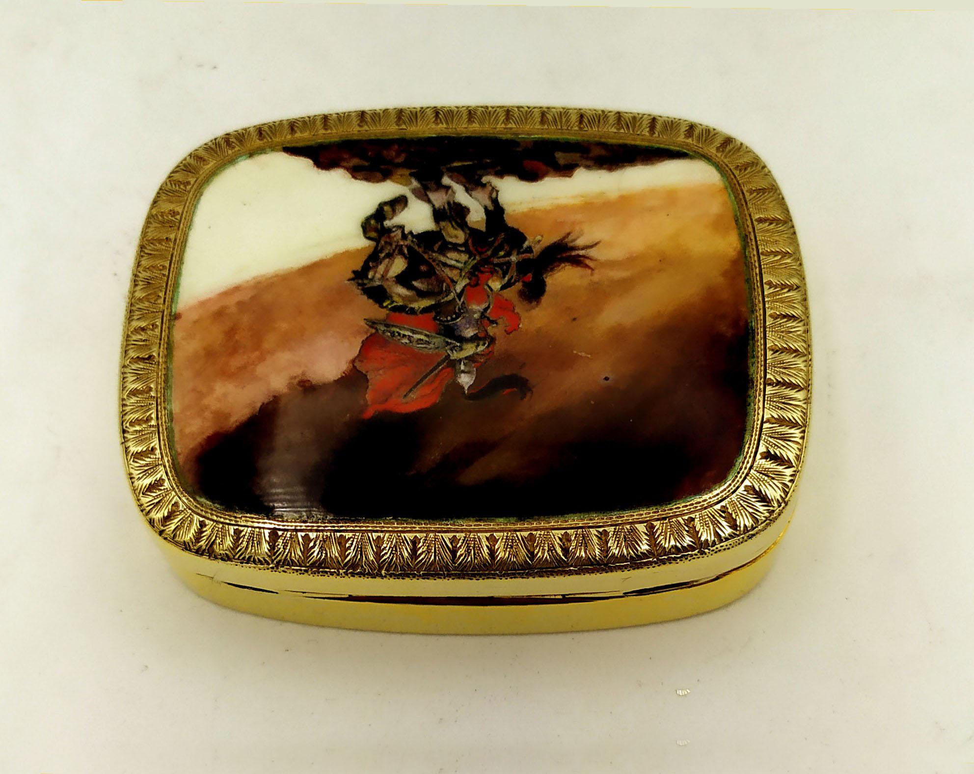 Cigarette Case Fired Enamel on a Fine Hand-Engraved Mountain Landscape Sterling  In Excellent Condition For Sale In Firenze, FI