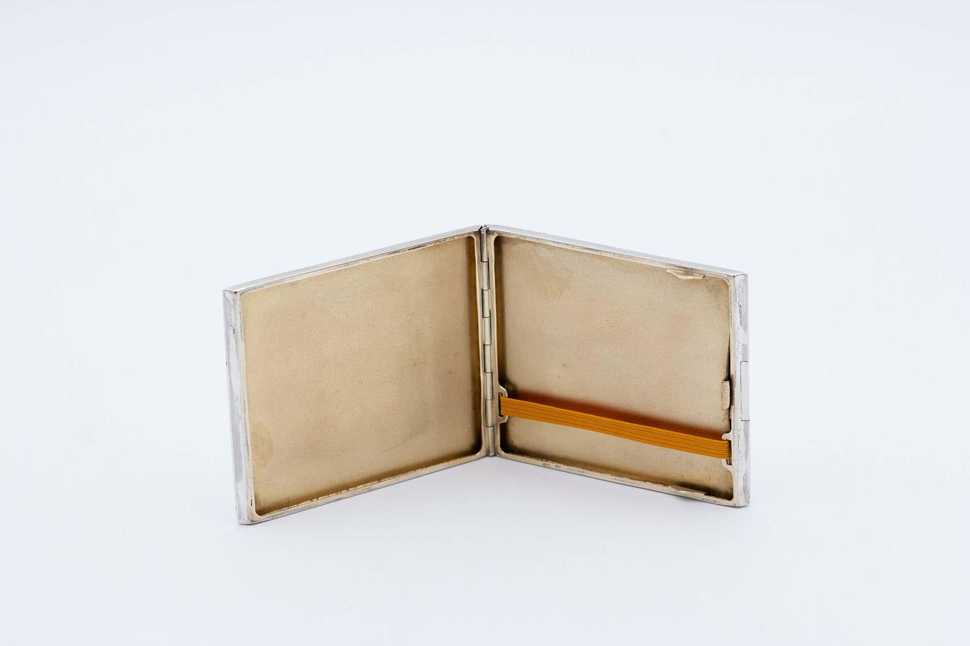 Cigarette case in silver relief with mosaics Bon état - En vente à Porto, PT