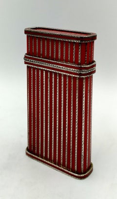 Cigarette Case red lines and  and hand-engraved finishing Salimbeni