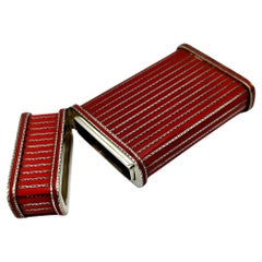 Porta sigarette linee rosse e  e finitura incisa a mano Salimbeni