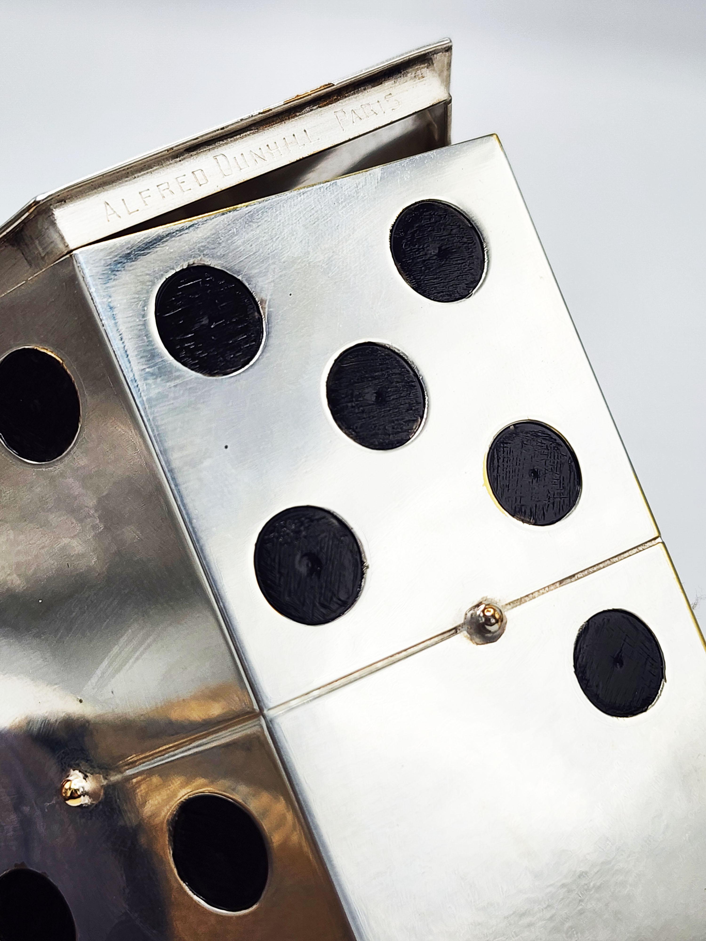Dispensador de dados para cigarrillos de Legros Marius para Dunhill París Años 30 Plateado en venta