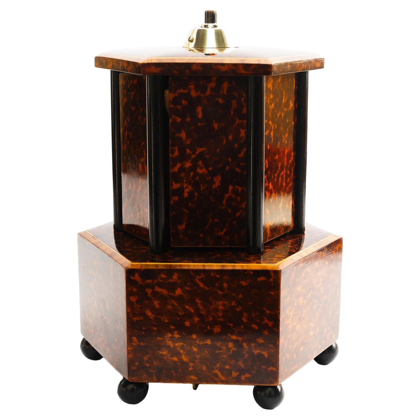 Rotating Cigarette Dispenser with music circa 1950s
By pressing the top button, the cigarette compartments are rotated for removal and music is played
Good original condition
