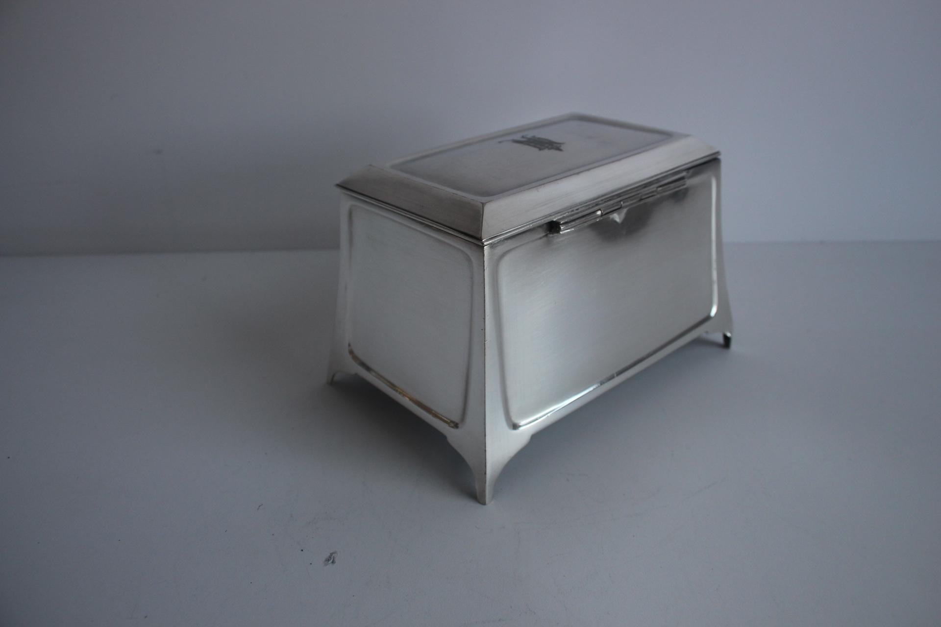 Argentato Scatola per sigarette o sigari, Art.Krupp Berndorf, CIRCA 1900 in vendita