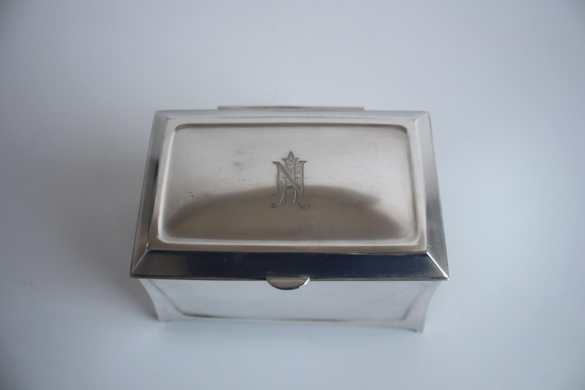 Argento Scatola per sigarette o sigari, Art.Krupp Berndorf, CIRCA 1900 in vendita