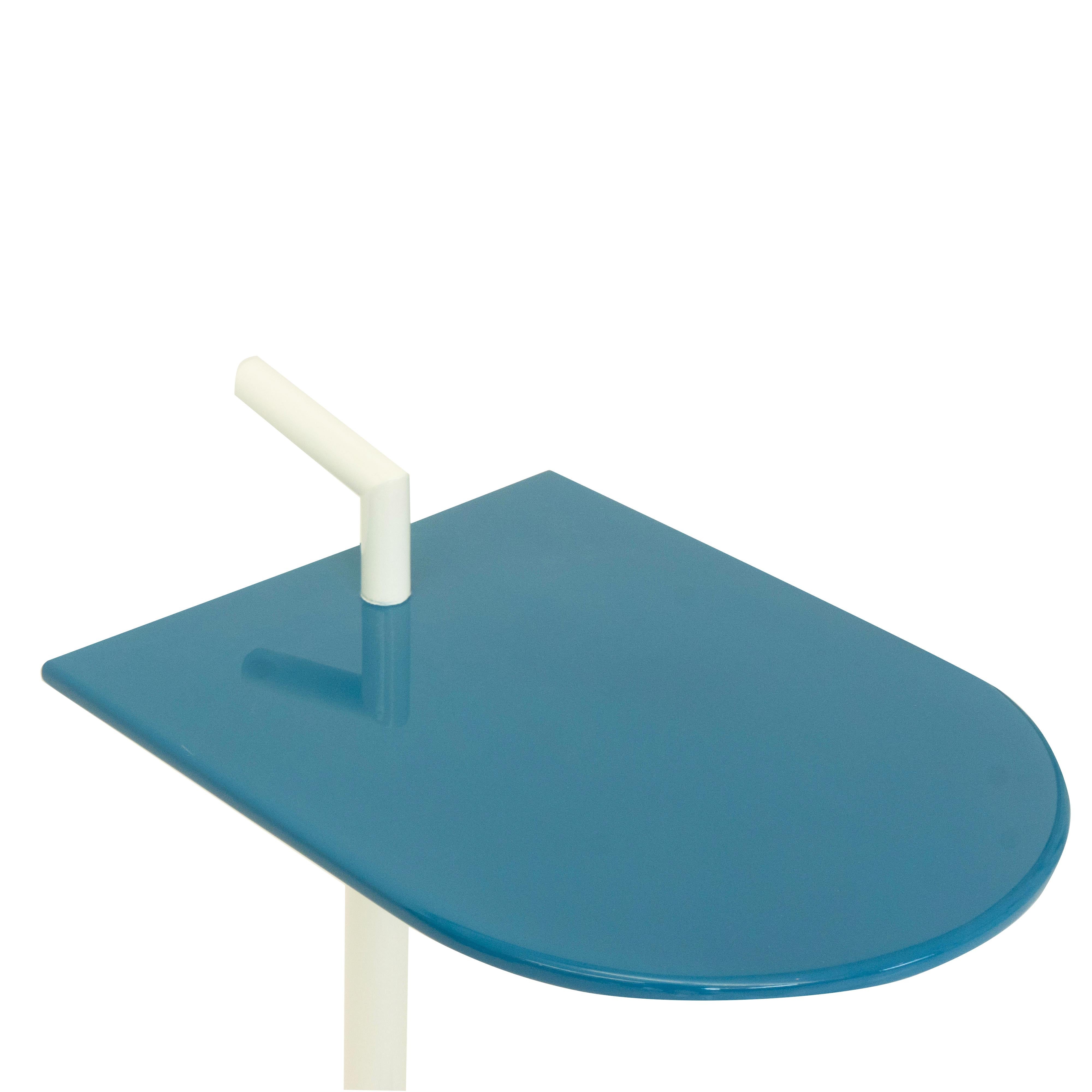 American Cigarette Table Lacquered in Blue and White For Sale