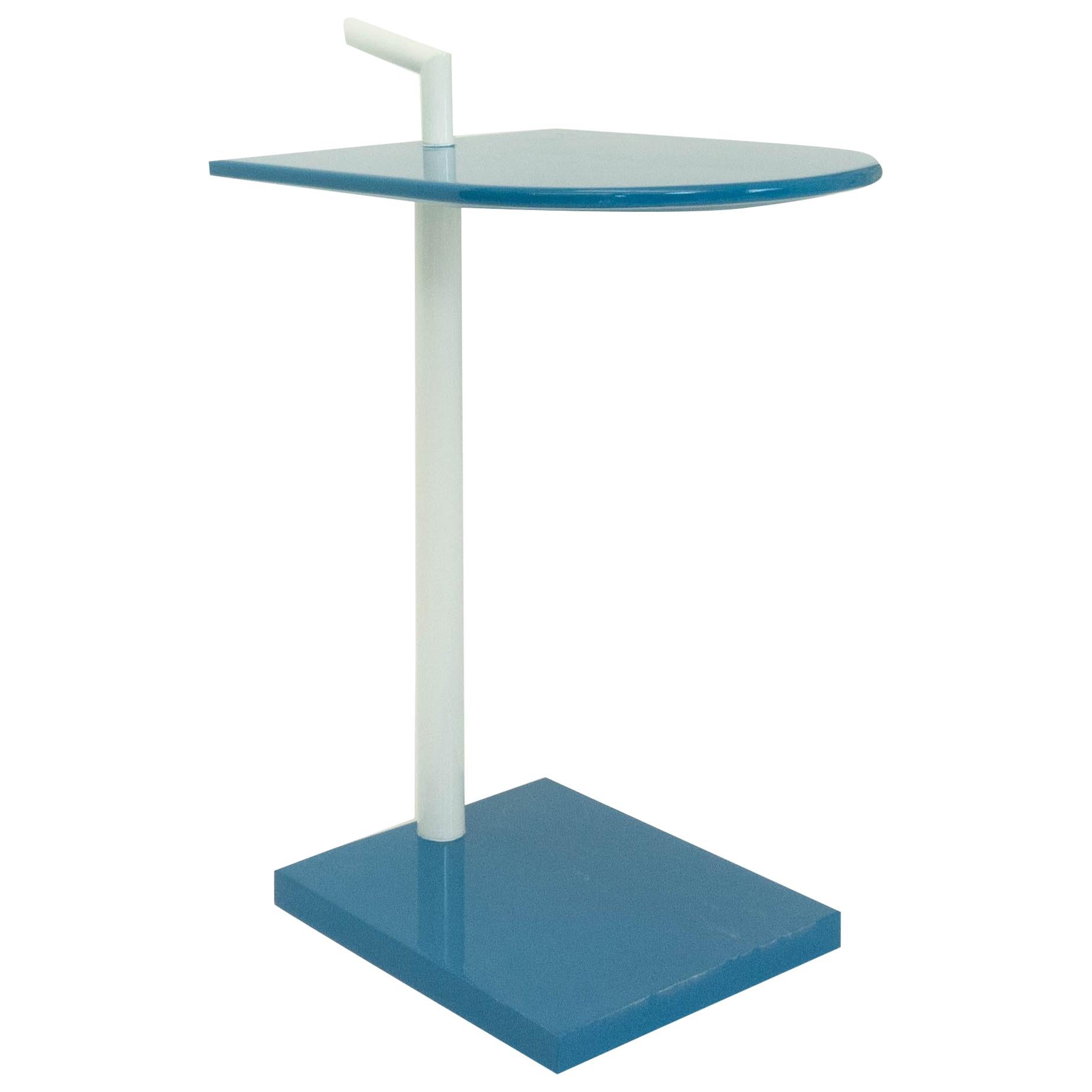 Cigarette Table Lacquered in Blue and White For Sale