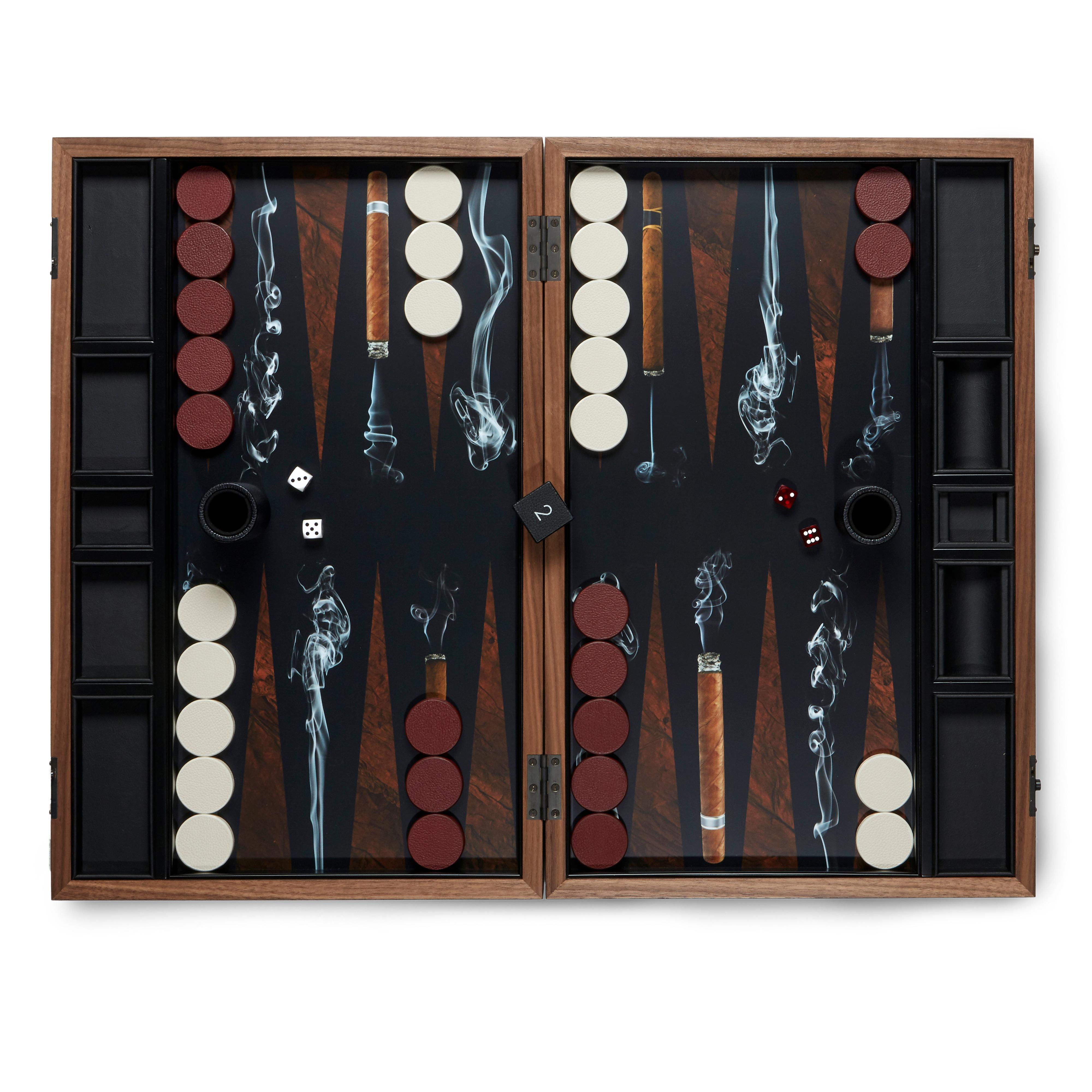 Modern Cigars Backgammon Board by Alexandra Llewellyn For Sale