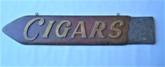 Cigars Store / Trade Folk Art Wooden Carved Sign. c 1900
