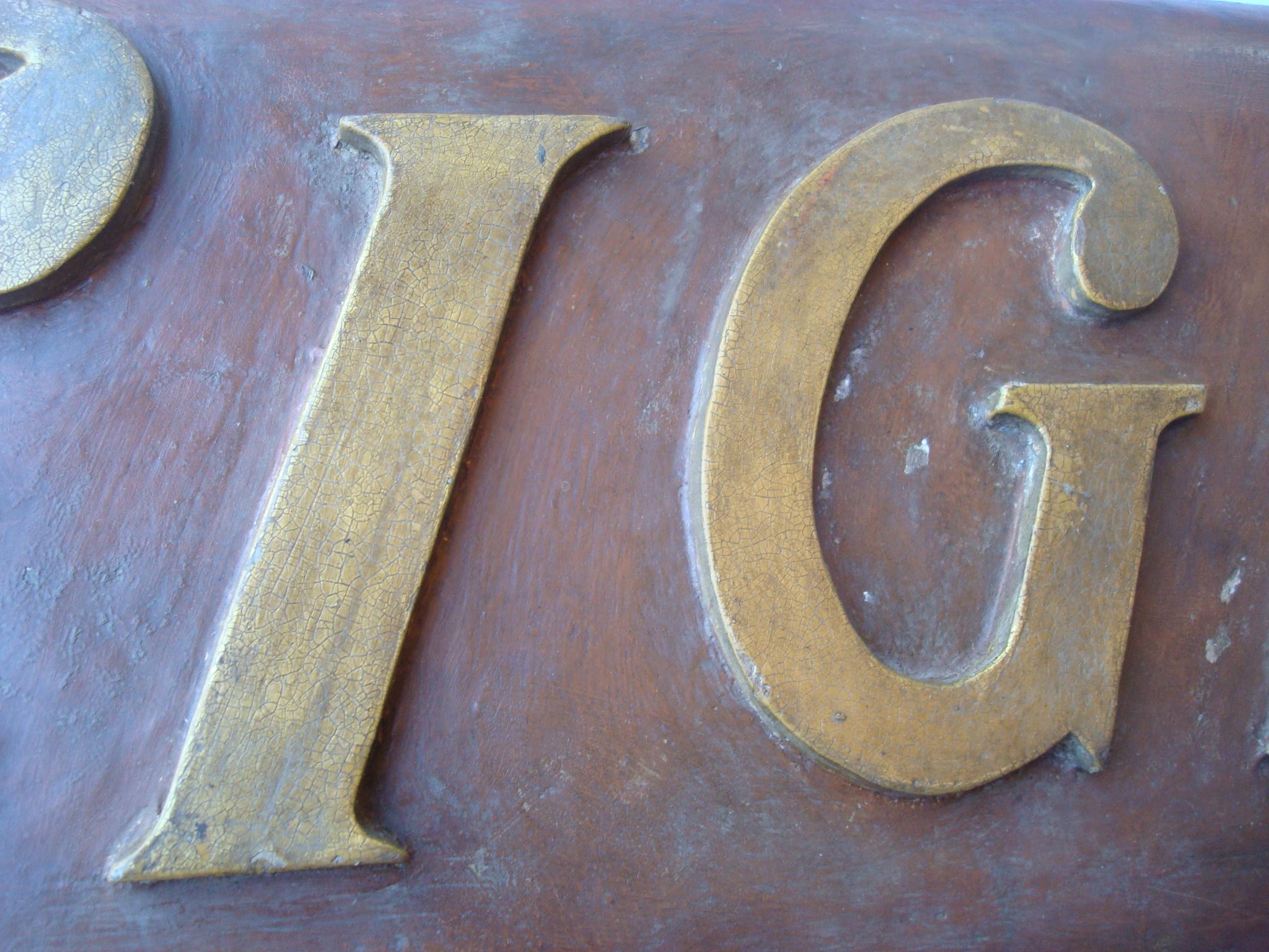 American Cigars Store / Trade Folk Art Wooden Carved Sign. c 1900 For Sale