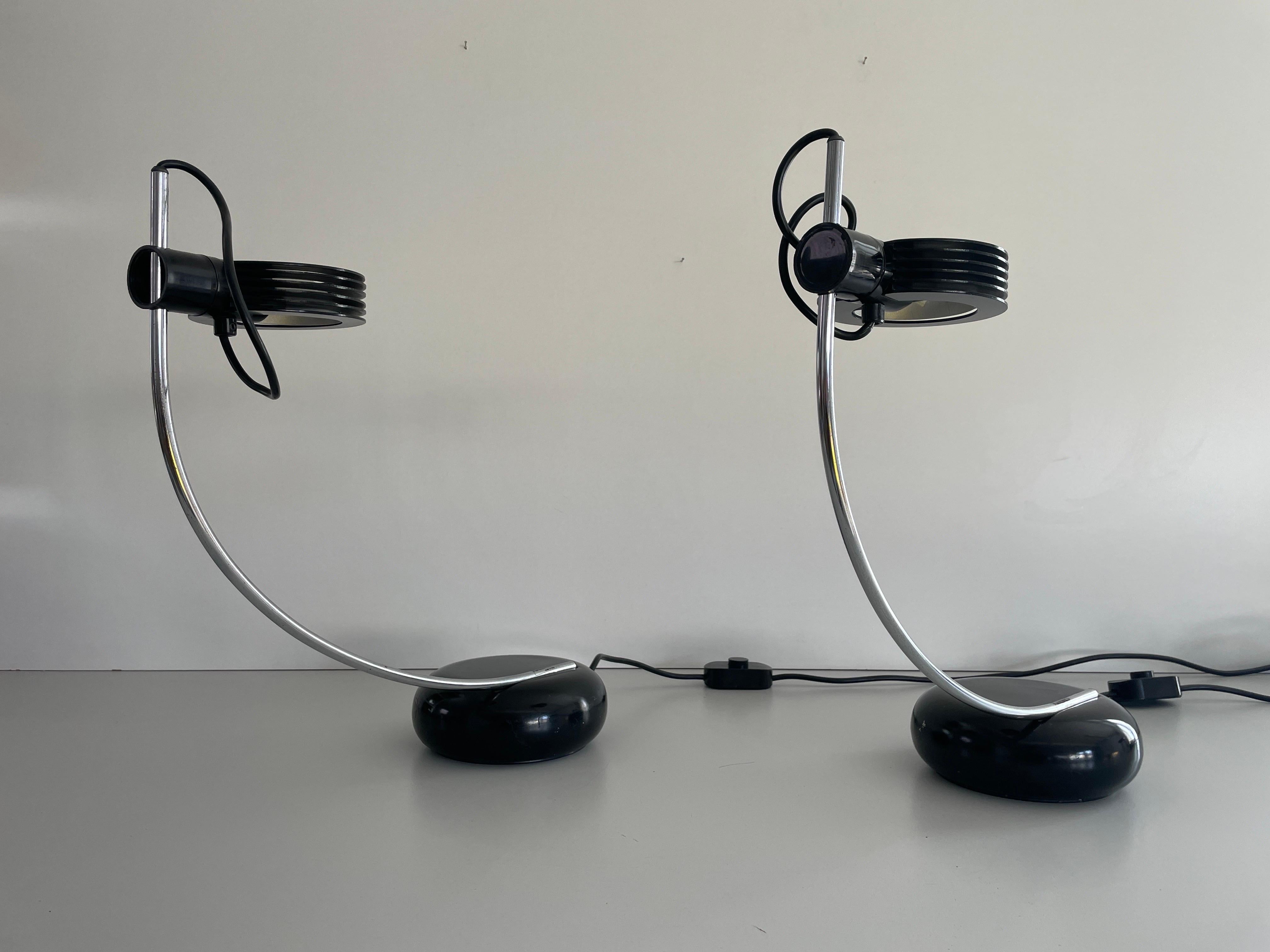 'Cigno' Model Pair of Table Lamps by IGuzzini, 1970s, Italy For Sale 3