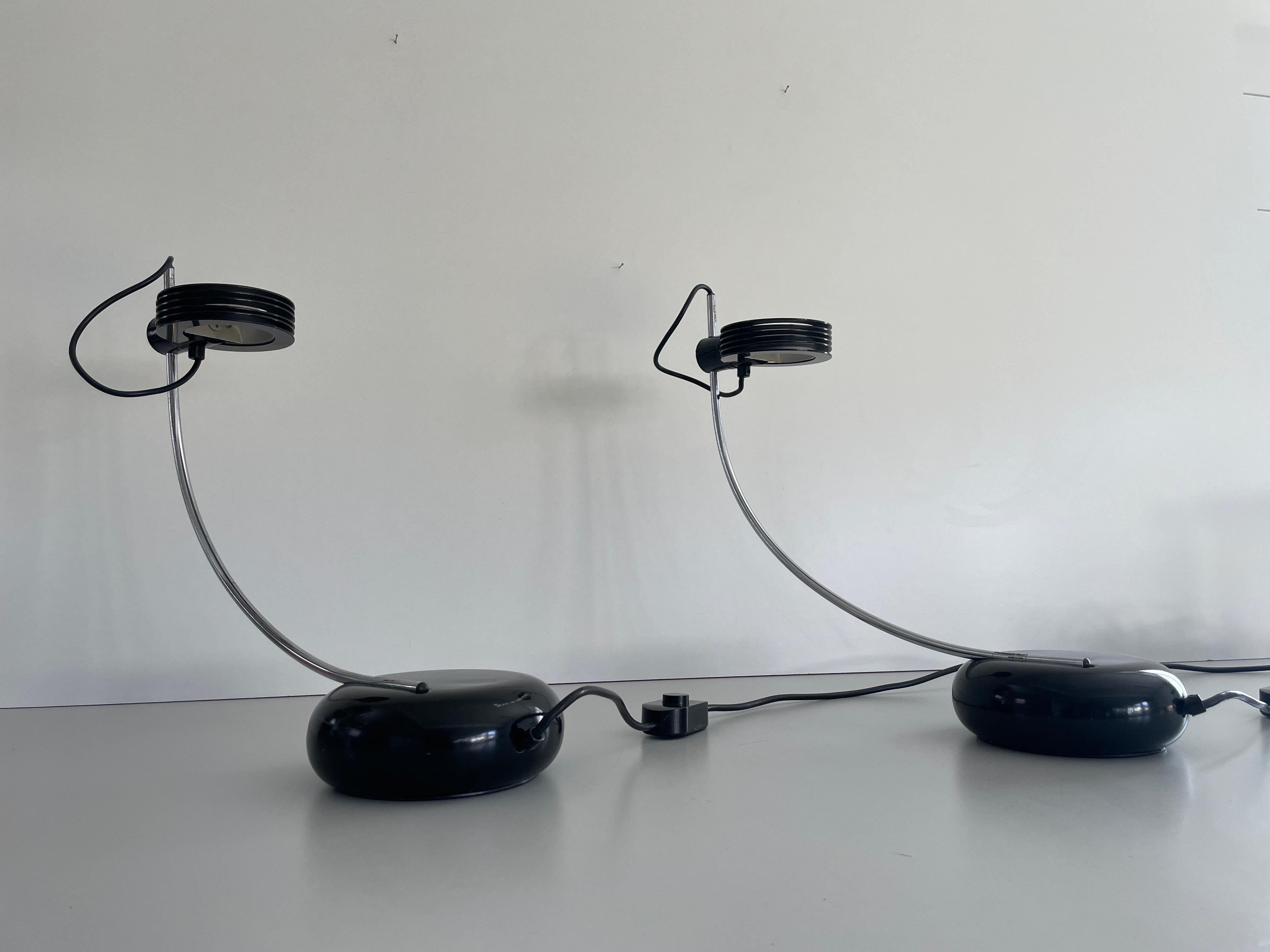 Space Age 'Cigno' Model Pair of Table Lamps by IGuzzini, 1970s, Italy For Sale