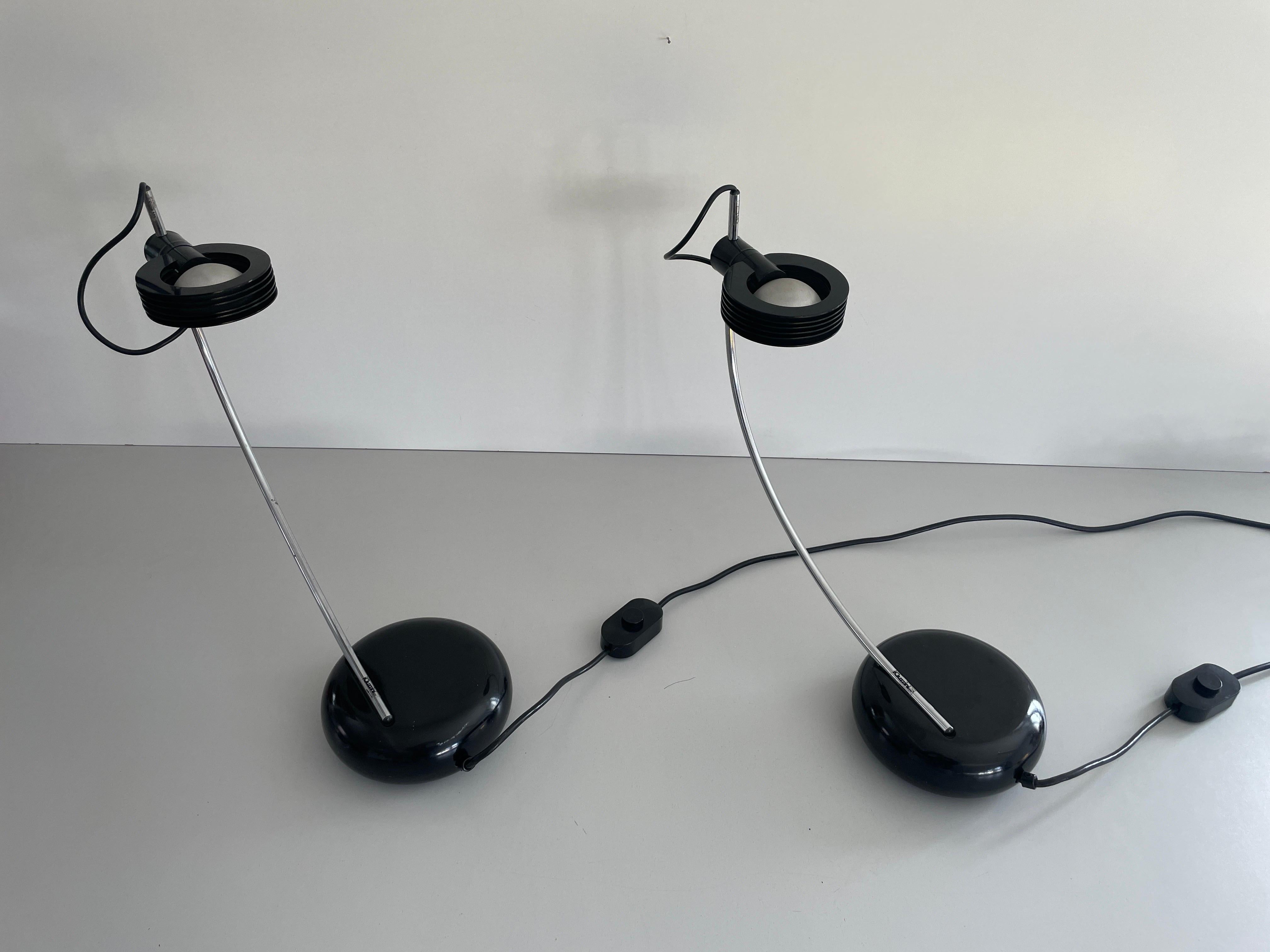 Italian 'Cigno' Model Pair of Table Lamps by IGuzzini, 1970s, Italy For Sale