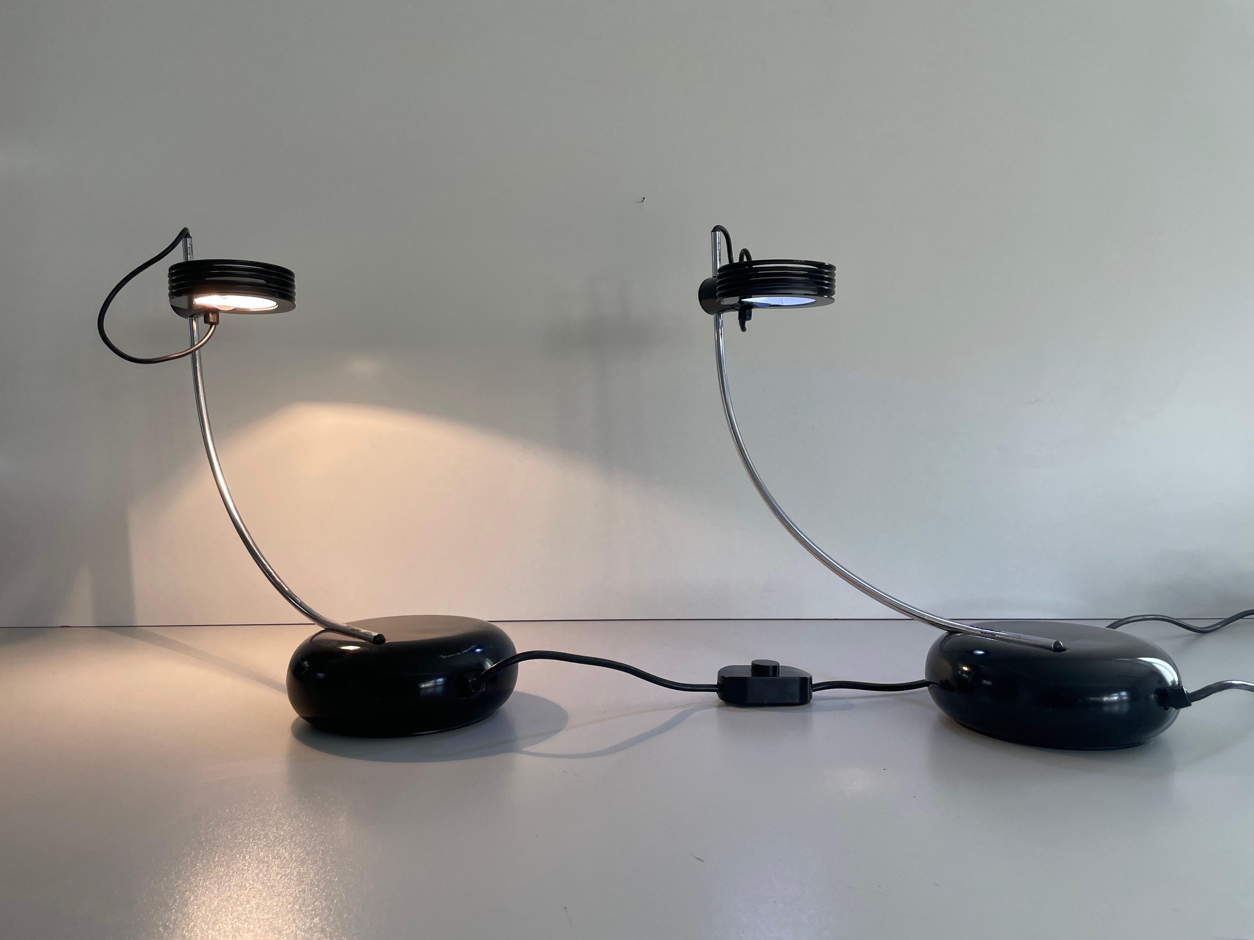 Late 20th Century 'Cigno' Model Pair of Table Lamps by IGuzzini, 1970s, Italy For Sale