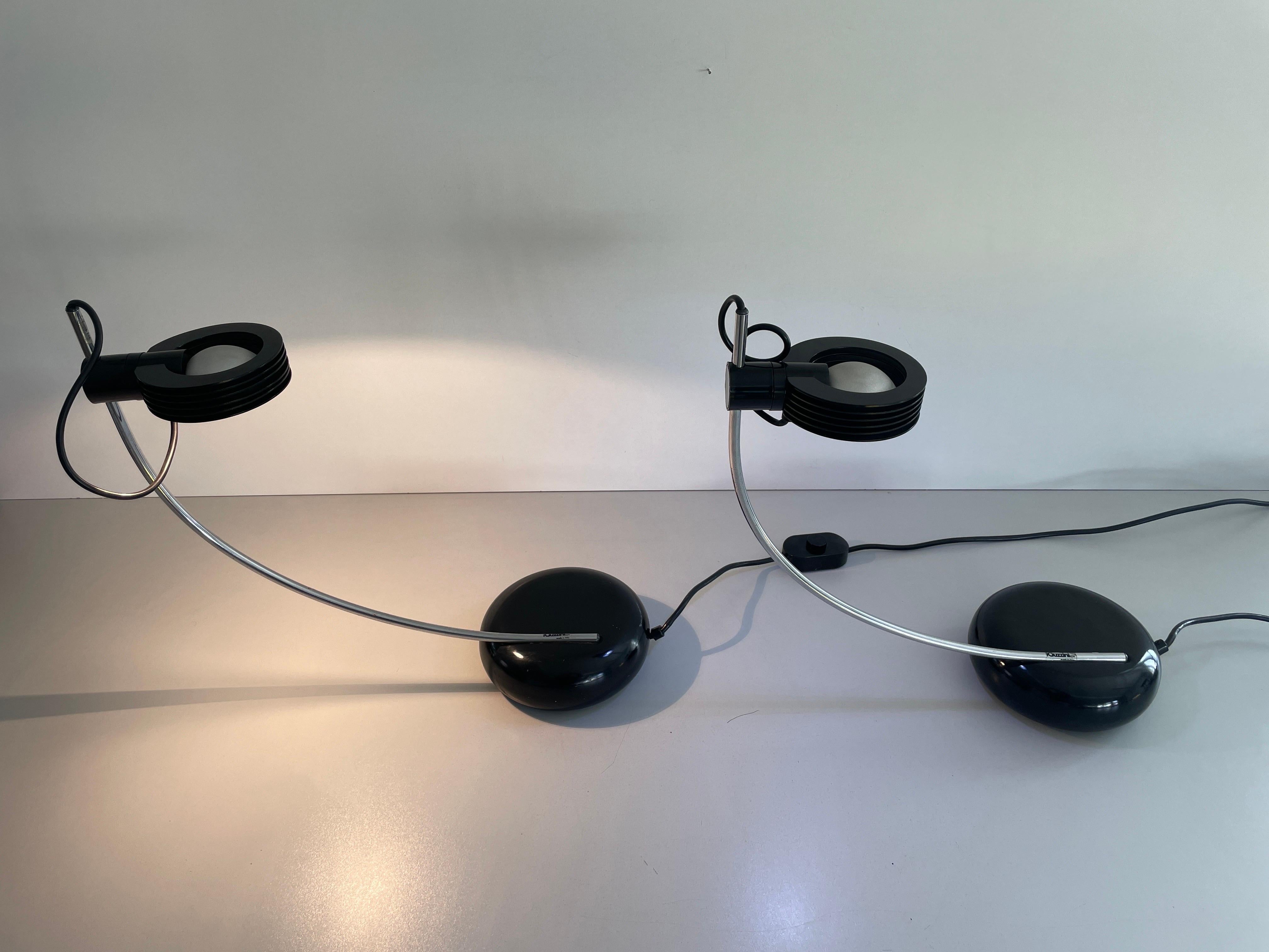'Cigno' Model Pair of Table Lamps by IGuzzini, 1970s, Italy For Sale 1